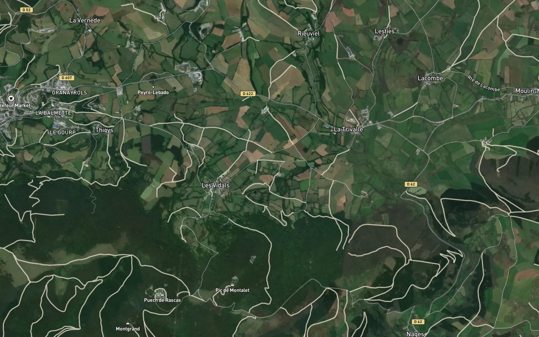 Satellite map of the Ruisseau de Grelle