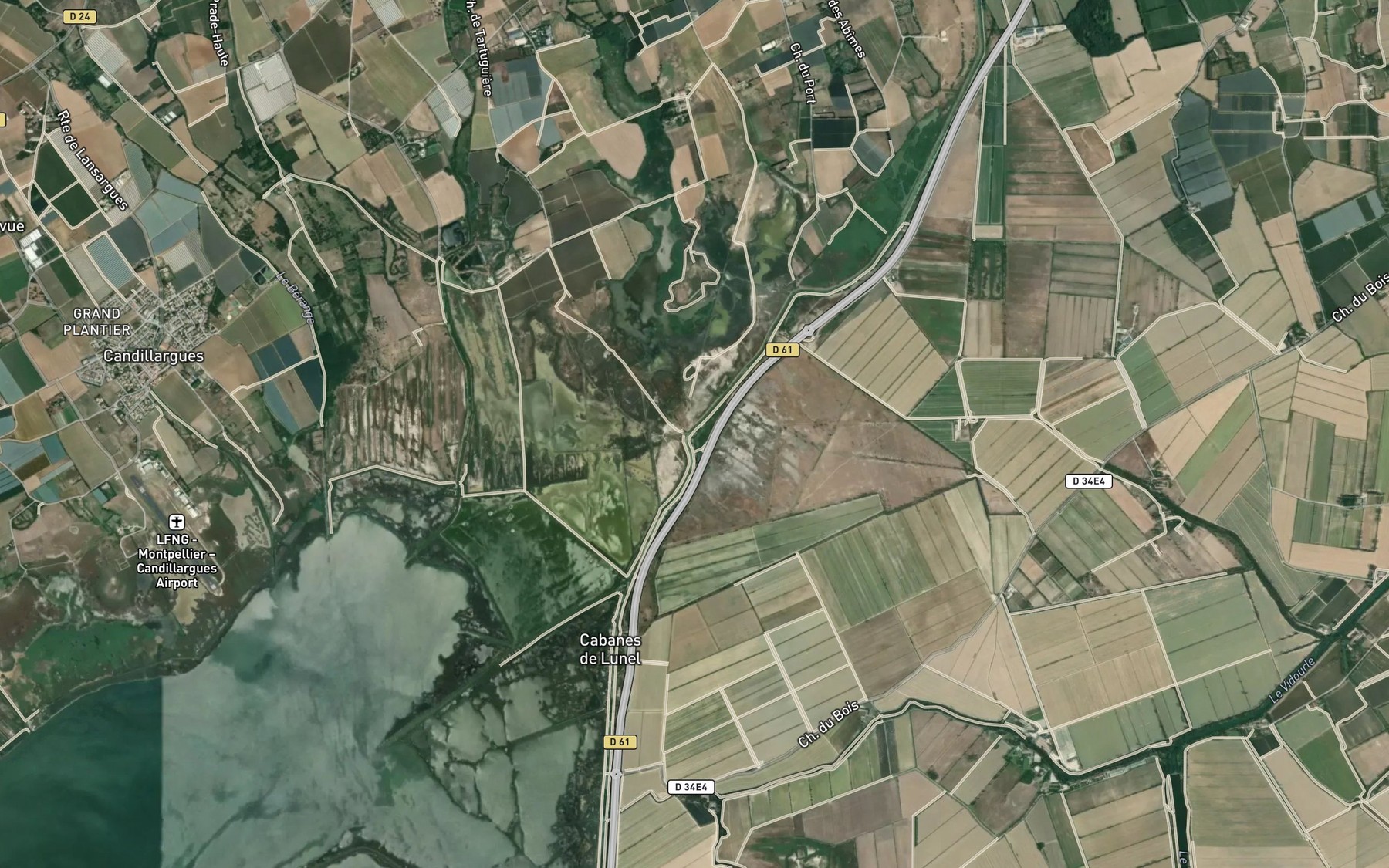 Satellite map of the Canal de Lunel