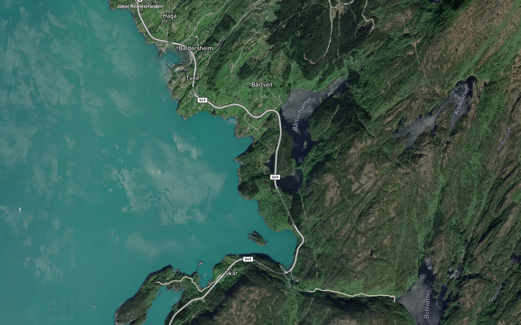 Satellite map of the Nordre Svinasteinstjorna