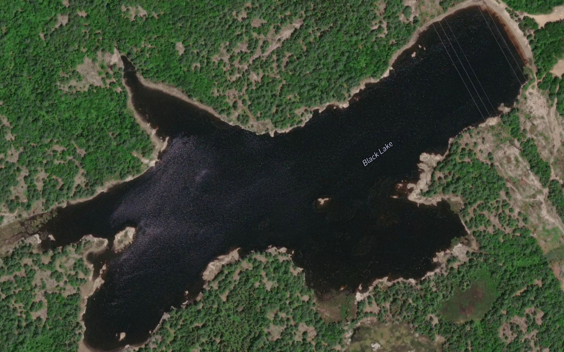 Satellite map of the Black Lake