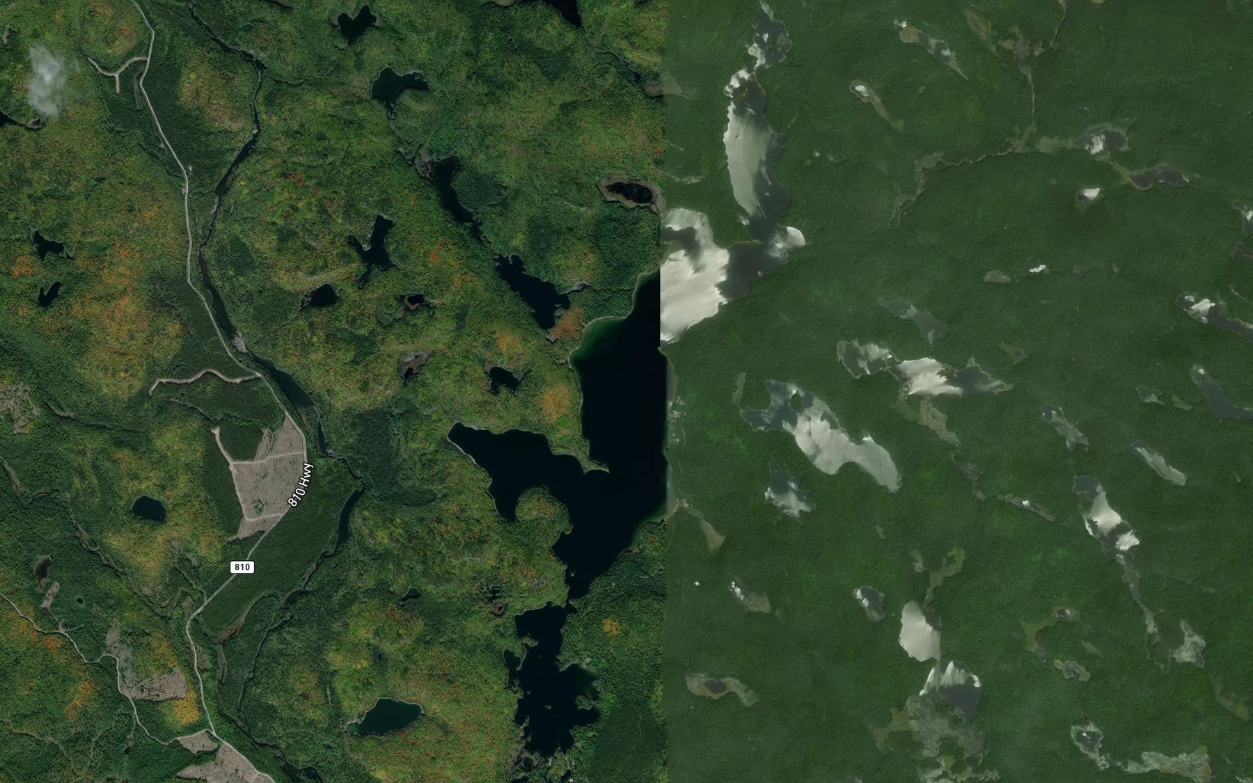 Satellite map of the Madawanson Lake