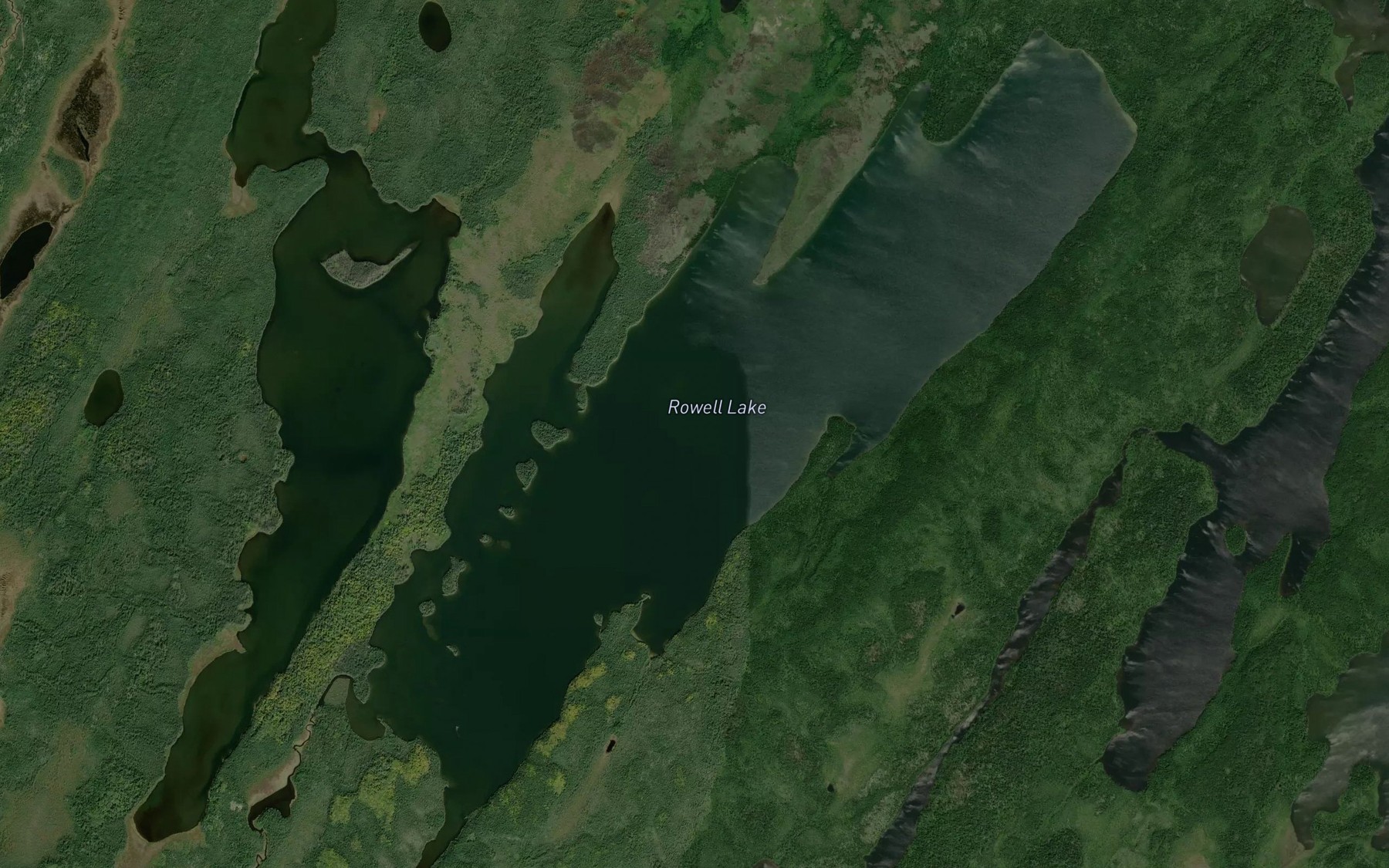 Satellite map of the Rowell Lake