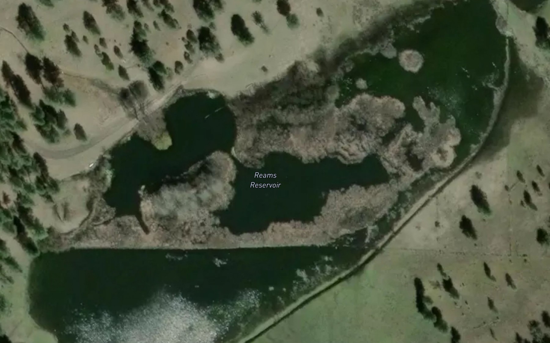 Satellite map of the Reams Reservoir