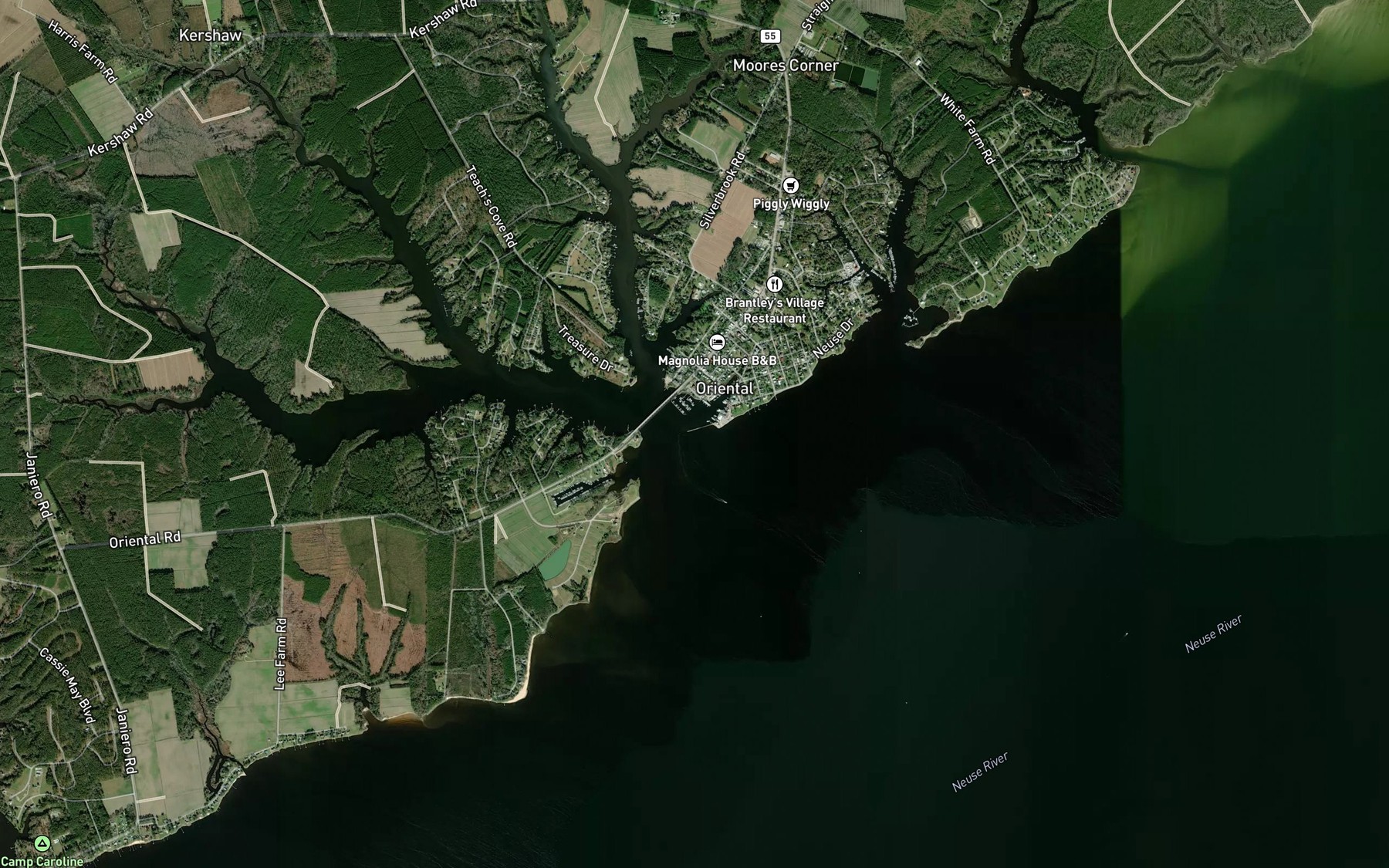Satellite map of the Greens Creek
