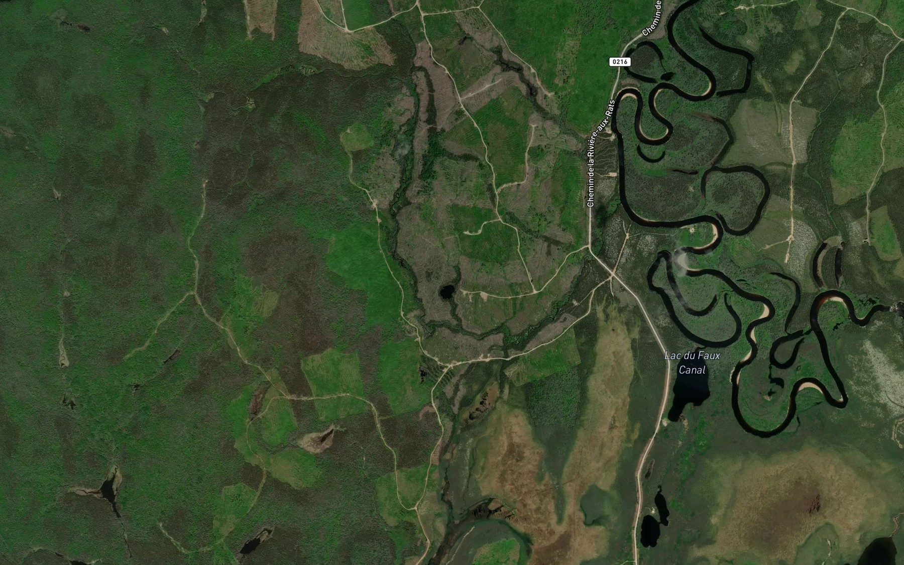 Satellite map of the Lac Amanche