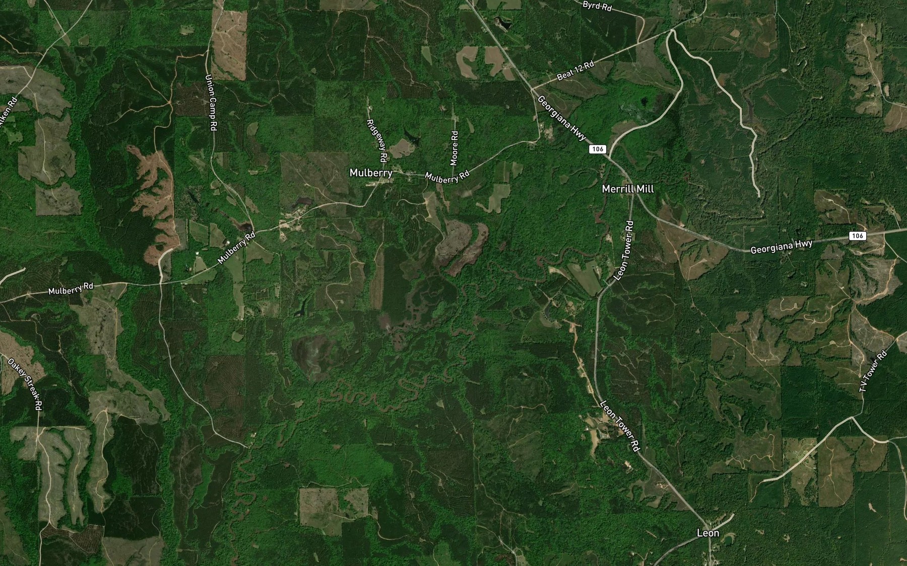 Satellite map of the Owen Branch