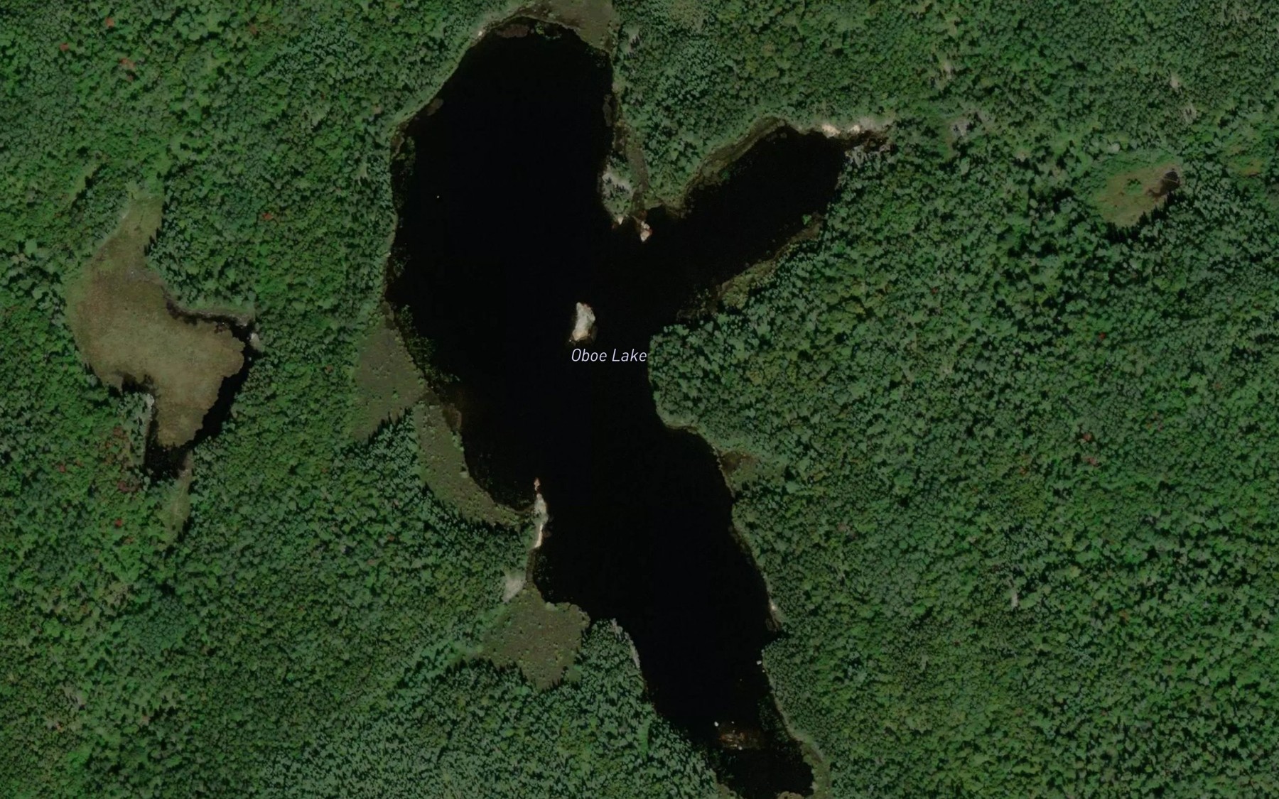 Satellite map of the Oboe Lake