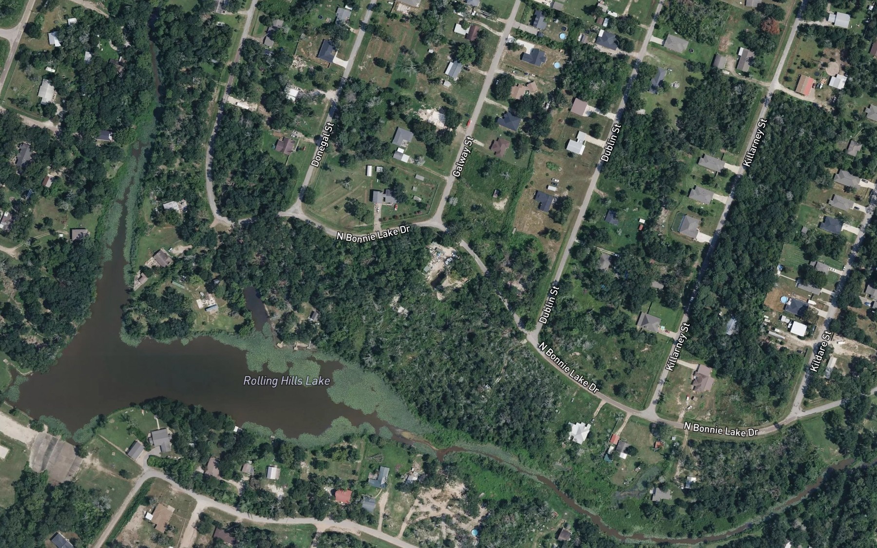 Satellite map of the Rolling Hills Lake
