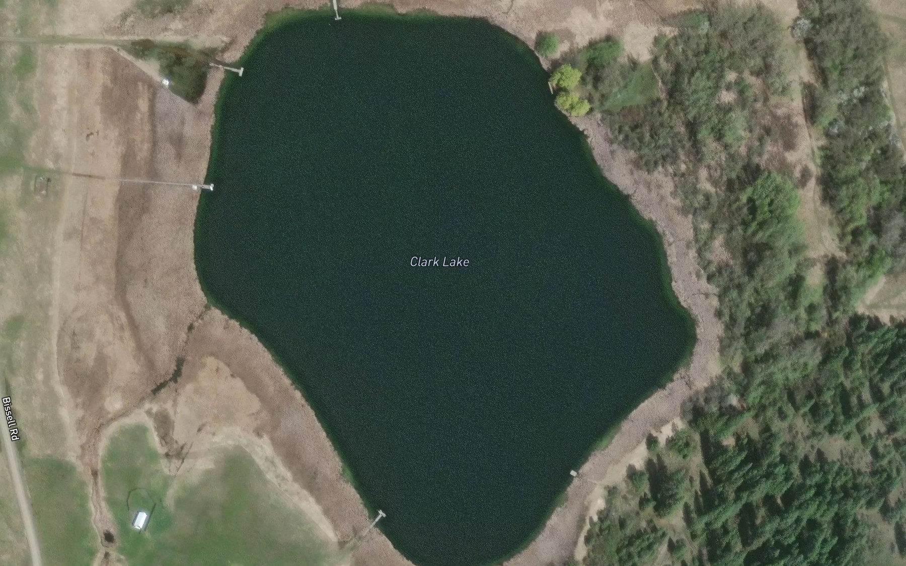 Satellite map of the Clark Lake
