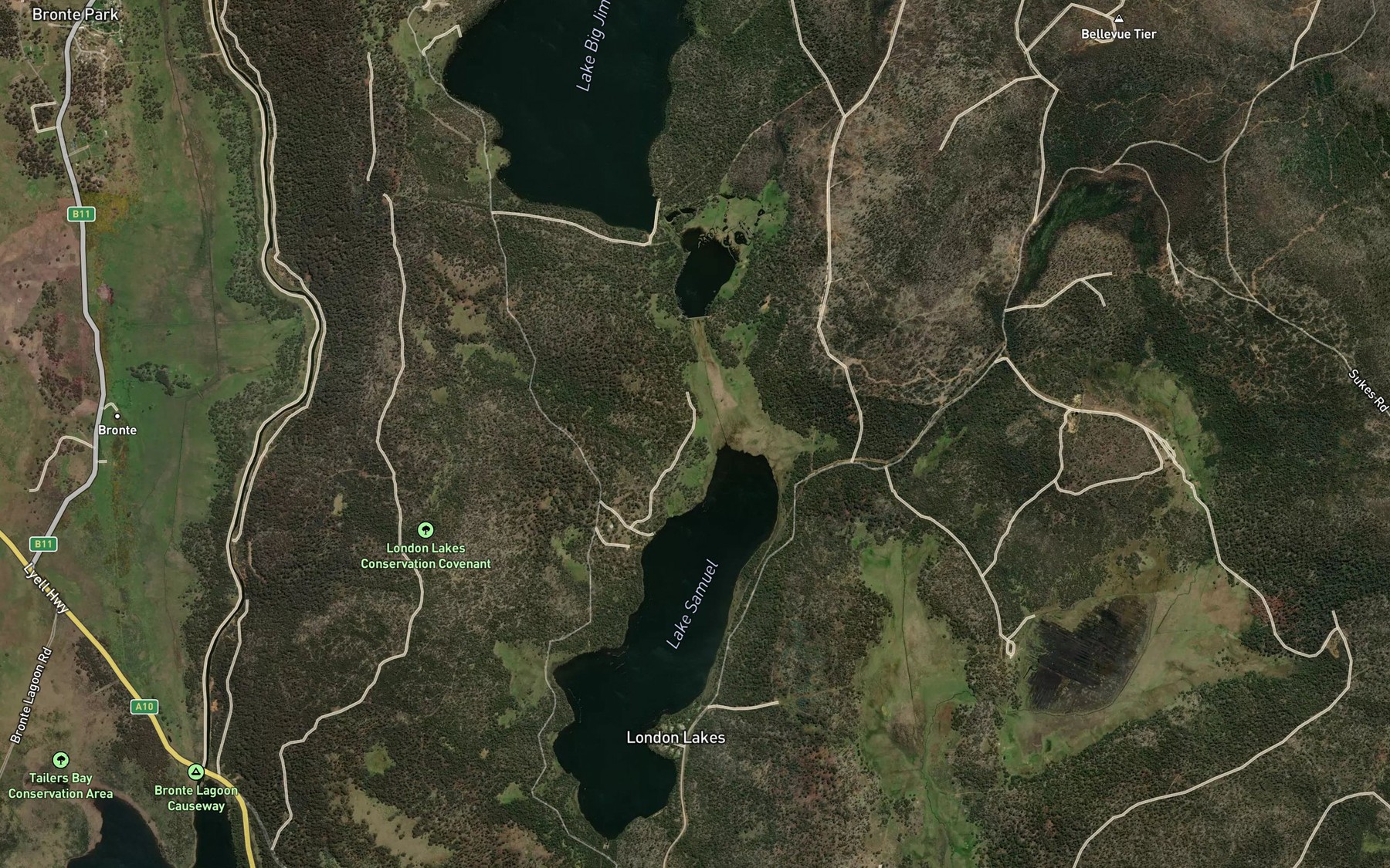 Satellite map of the Cathedral Bay