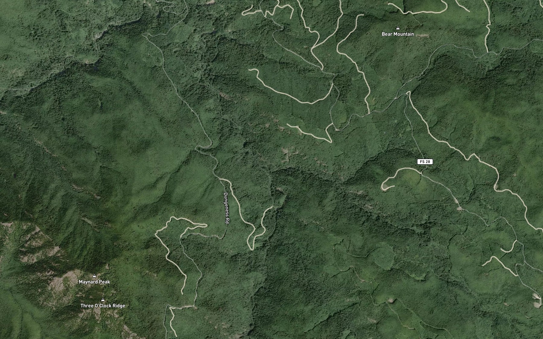 Satellite map of the Gold Creek