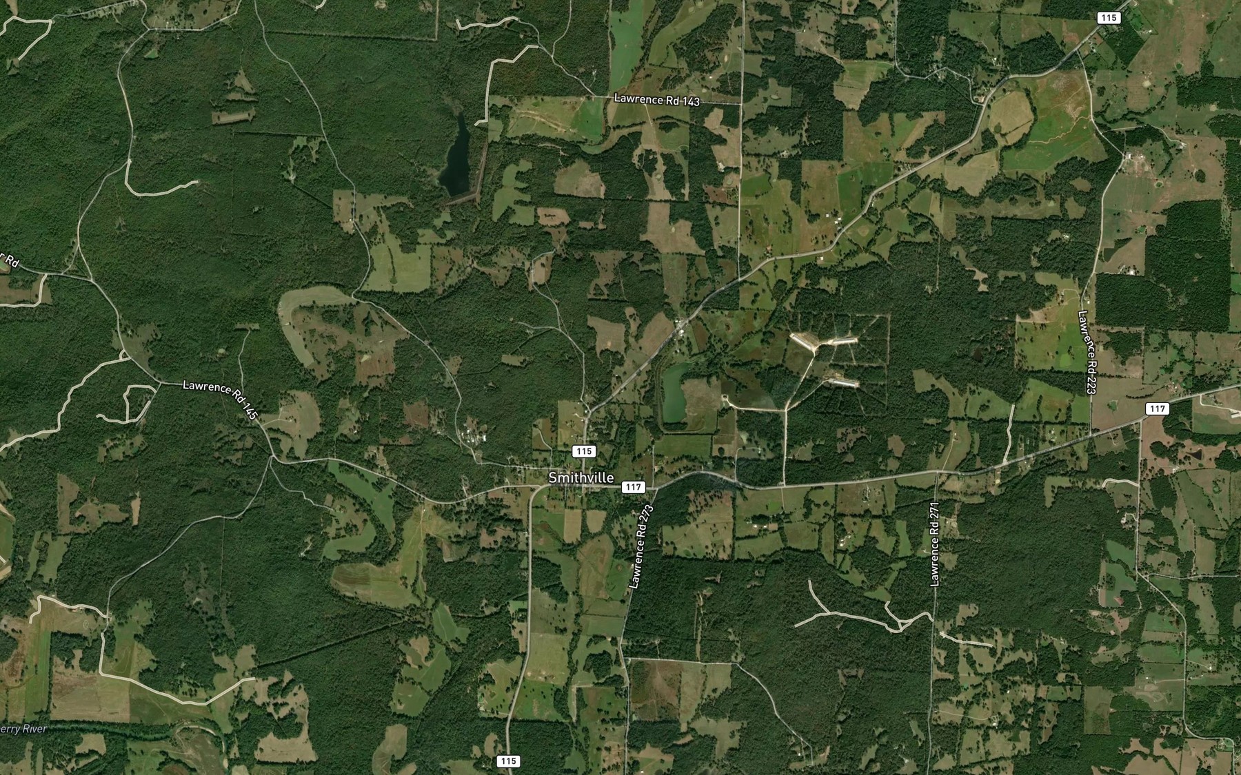 Satellite map of the Cooper Creek Site Four Reservoir