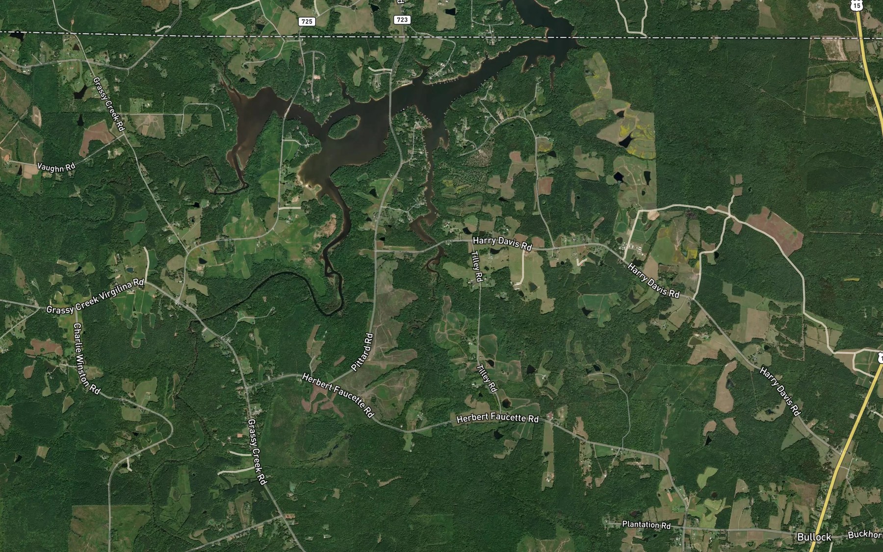 Satellite map of the Lick Branch