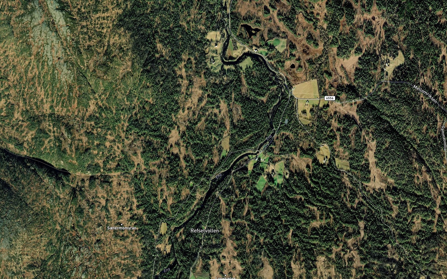 Satellite map of the Fremstuvollbekken