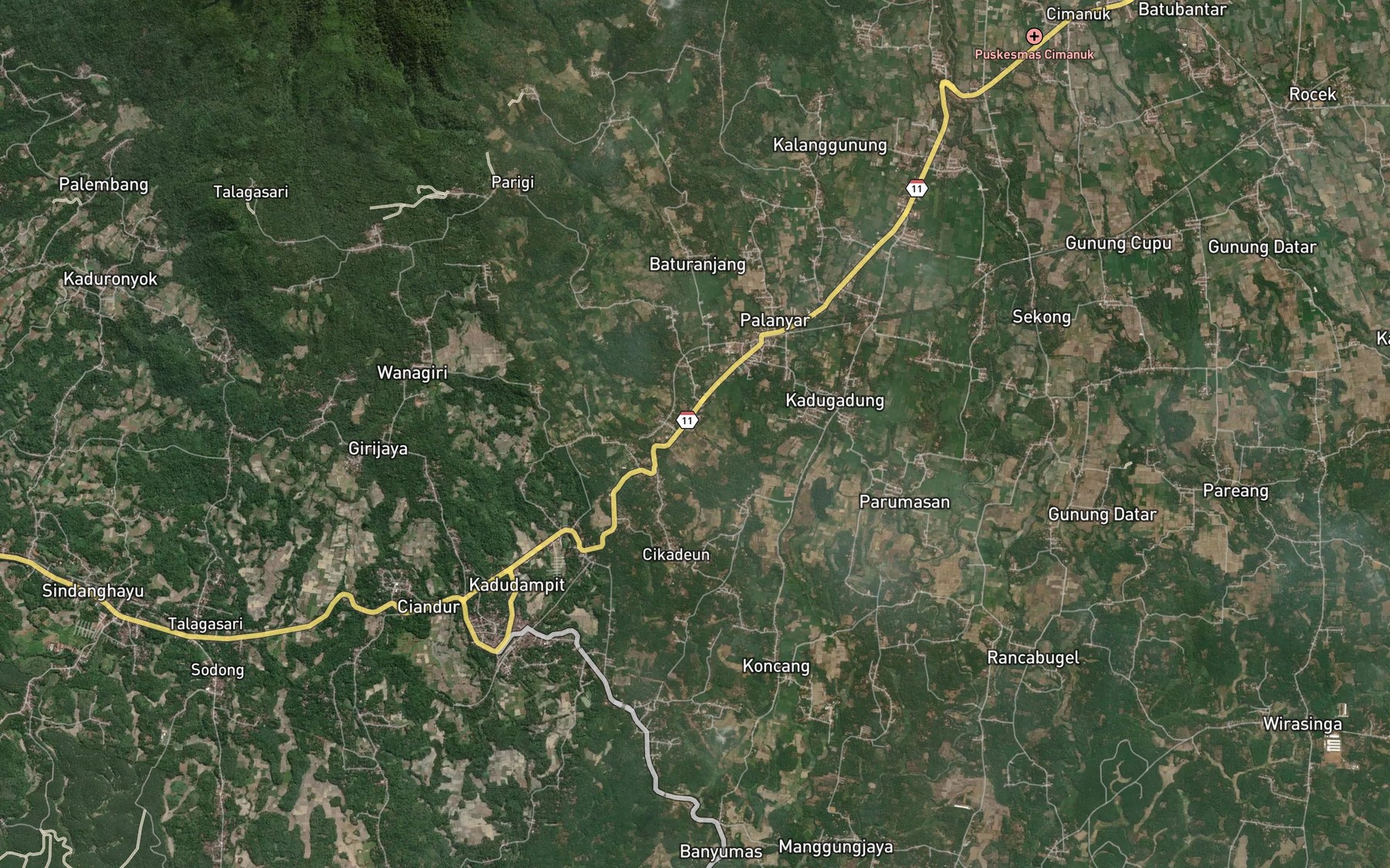Satellite map of the Ci Biru