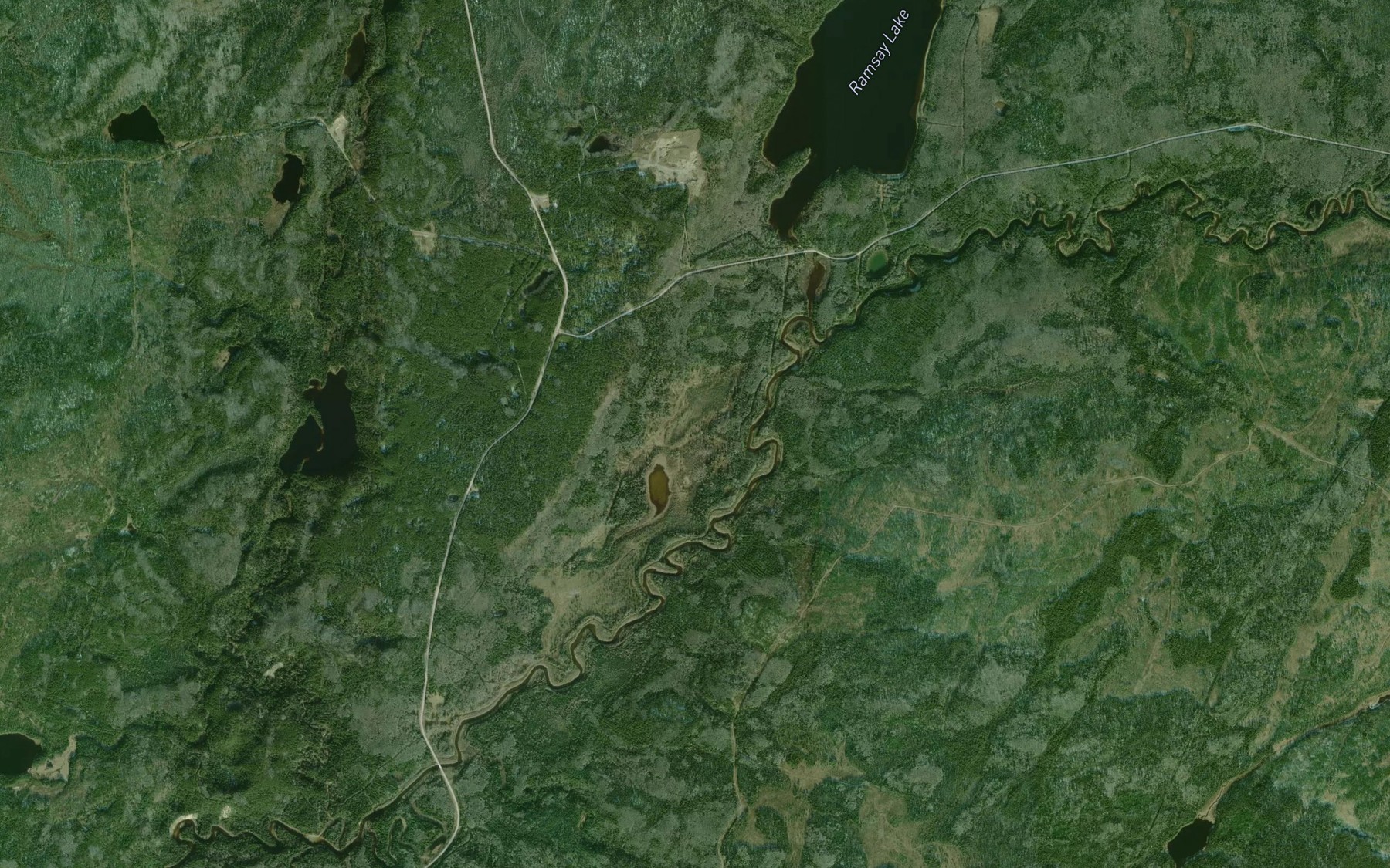 Satellite map of the Stilwell Creek