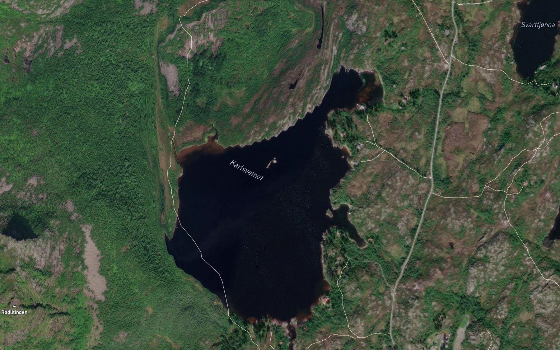 Satellite map of the Karlsvatnet