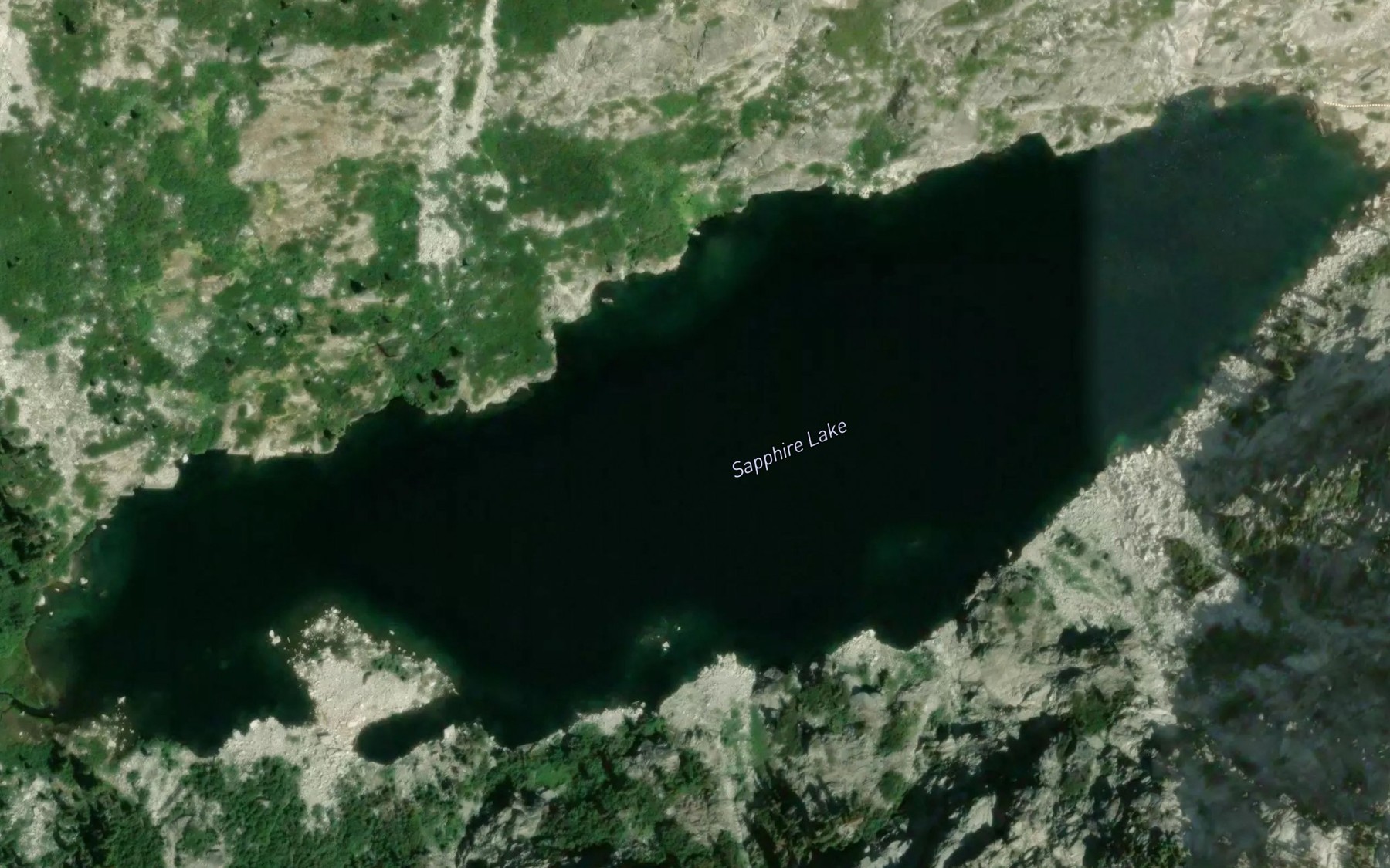 Satellite map of the Sapphire Lake