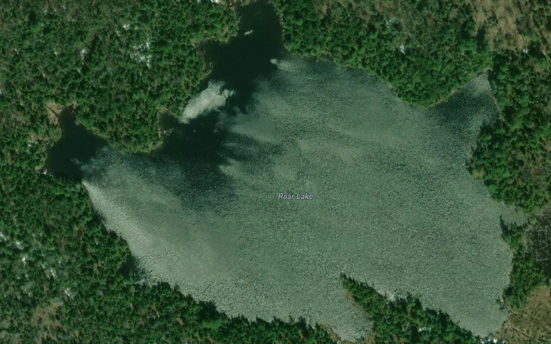 Satellite map of the Roar Lake