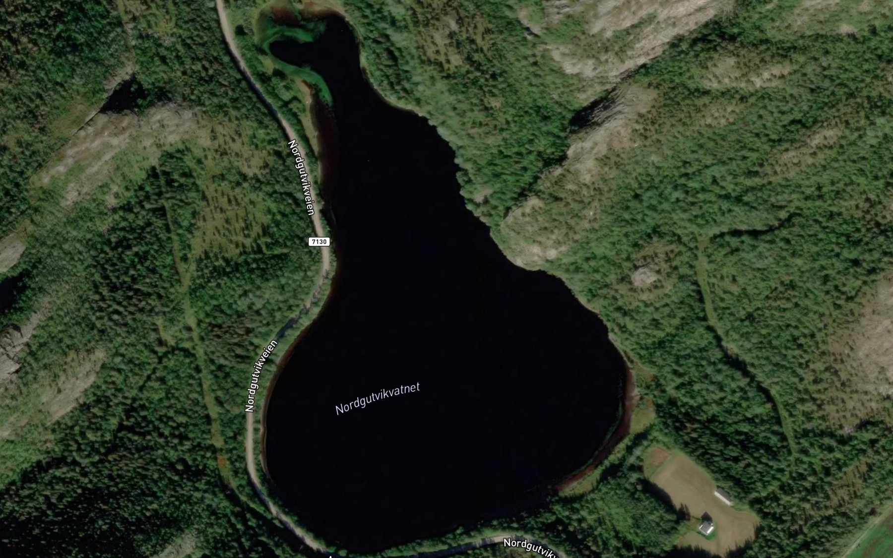 Satellite map of the Nordgutvikvatnet