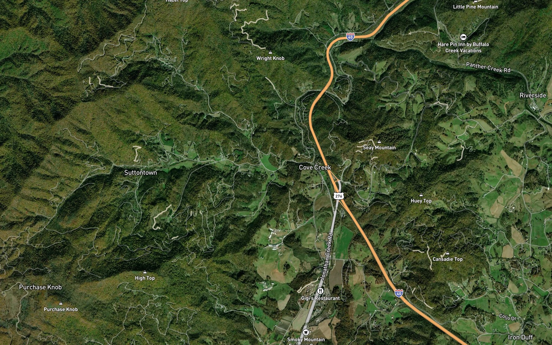 Satellite map of the Moody Branch