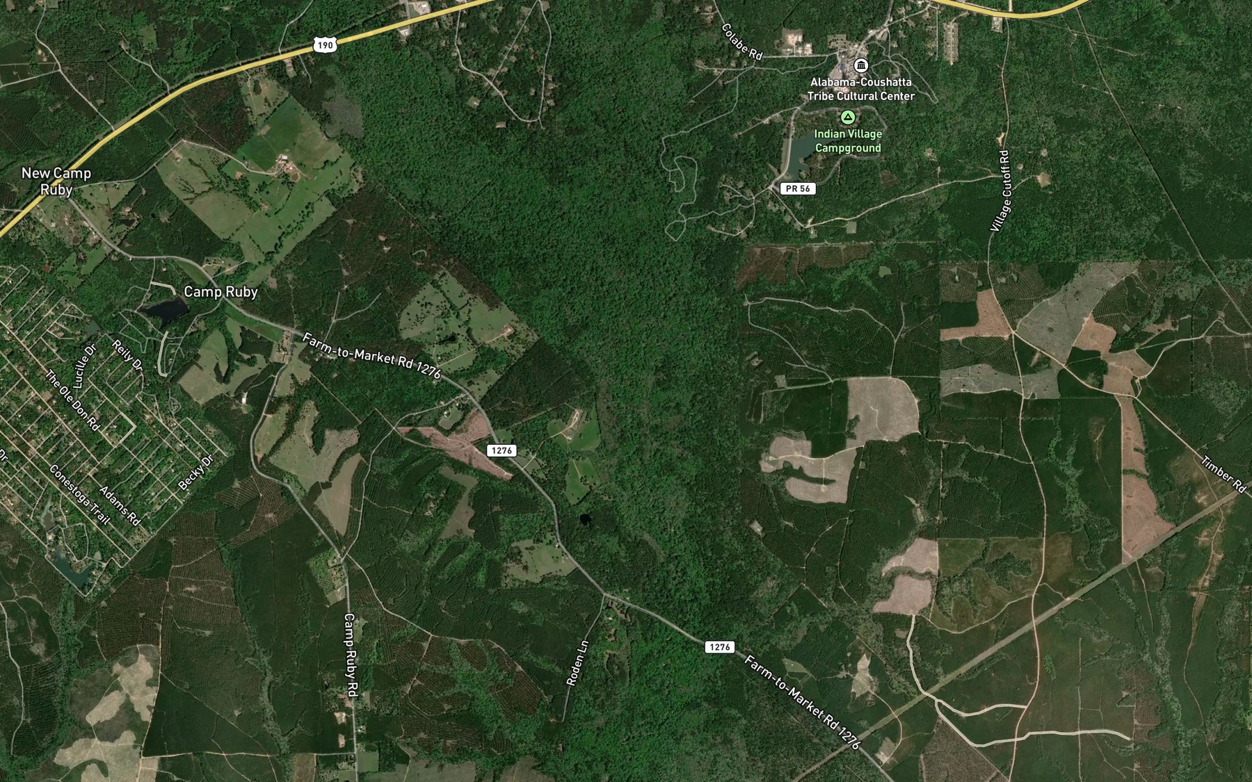 Satellite map of the Bear Creek