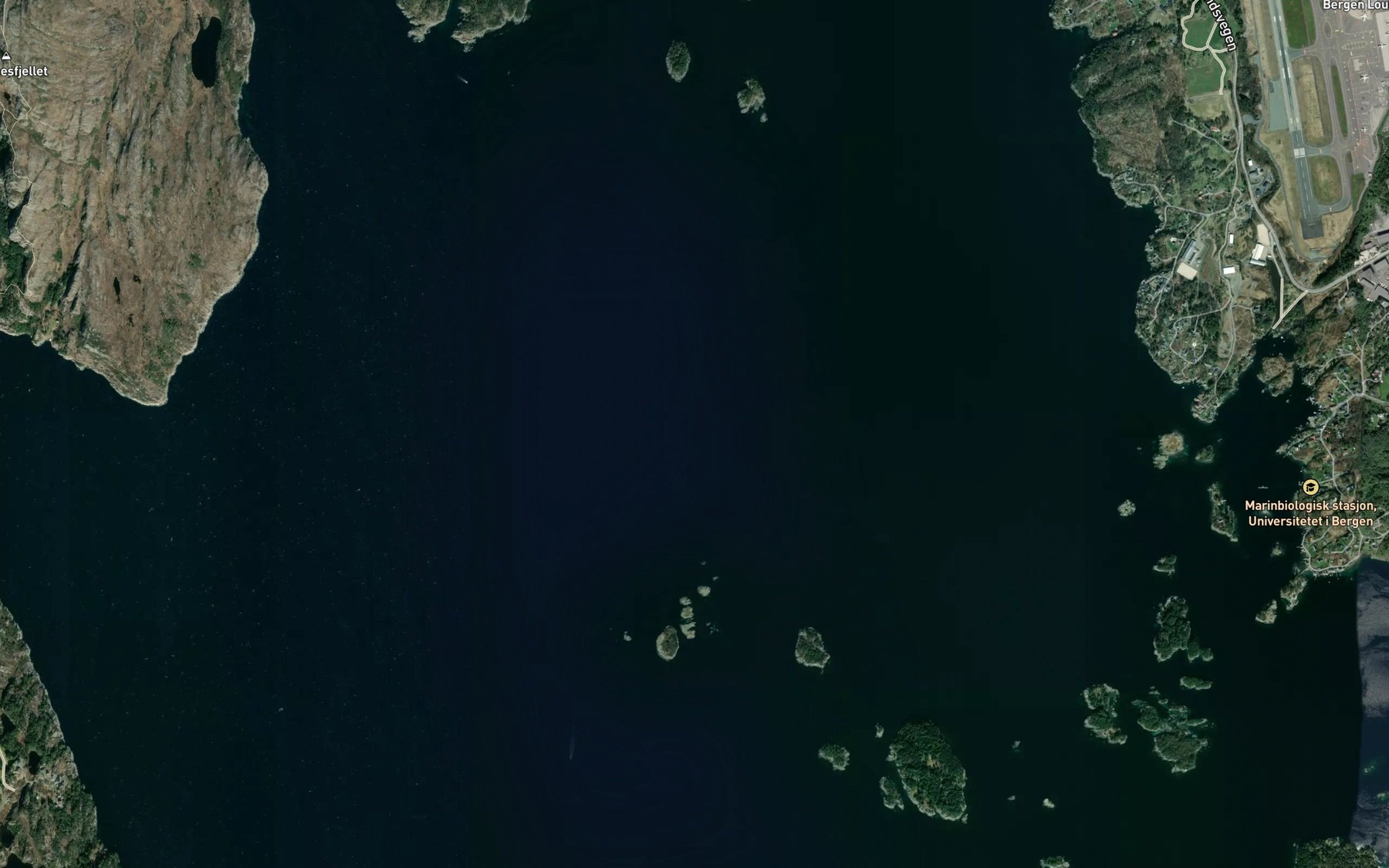Satellite map of the Raunefjorden