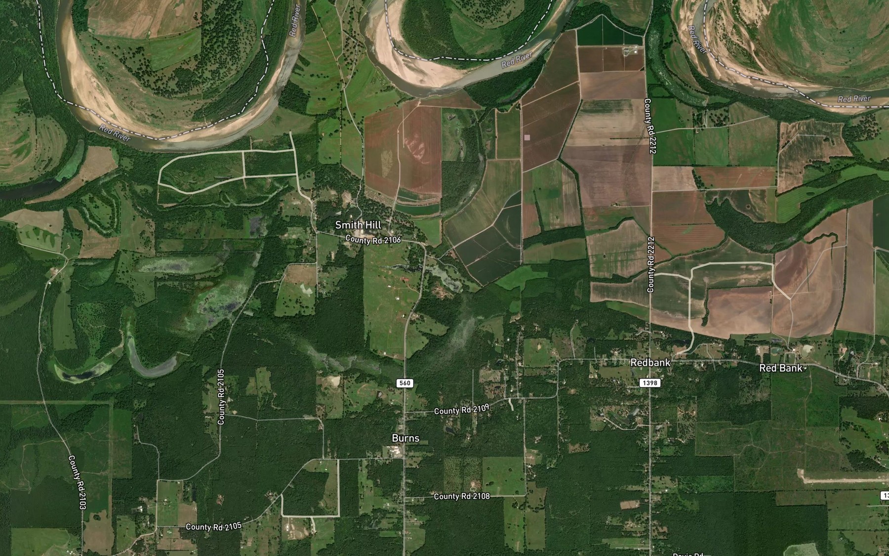Satellite map of the Smith Club Lake
