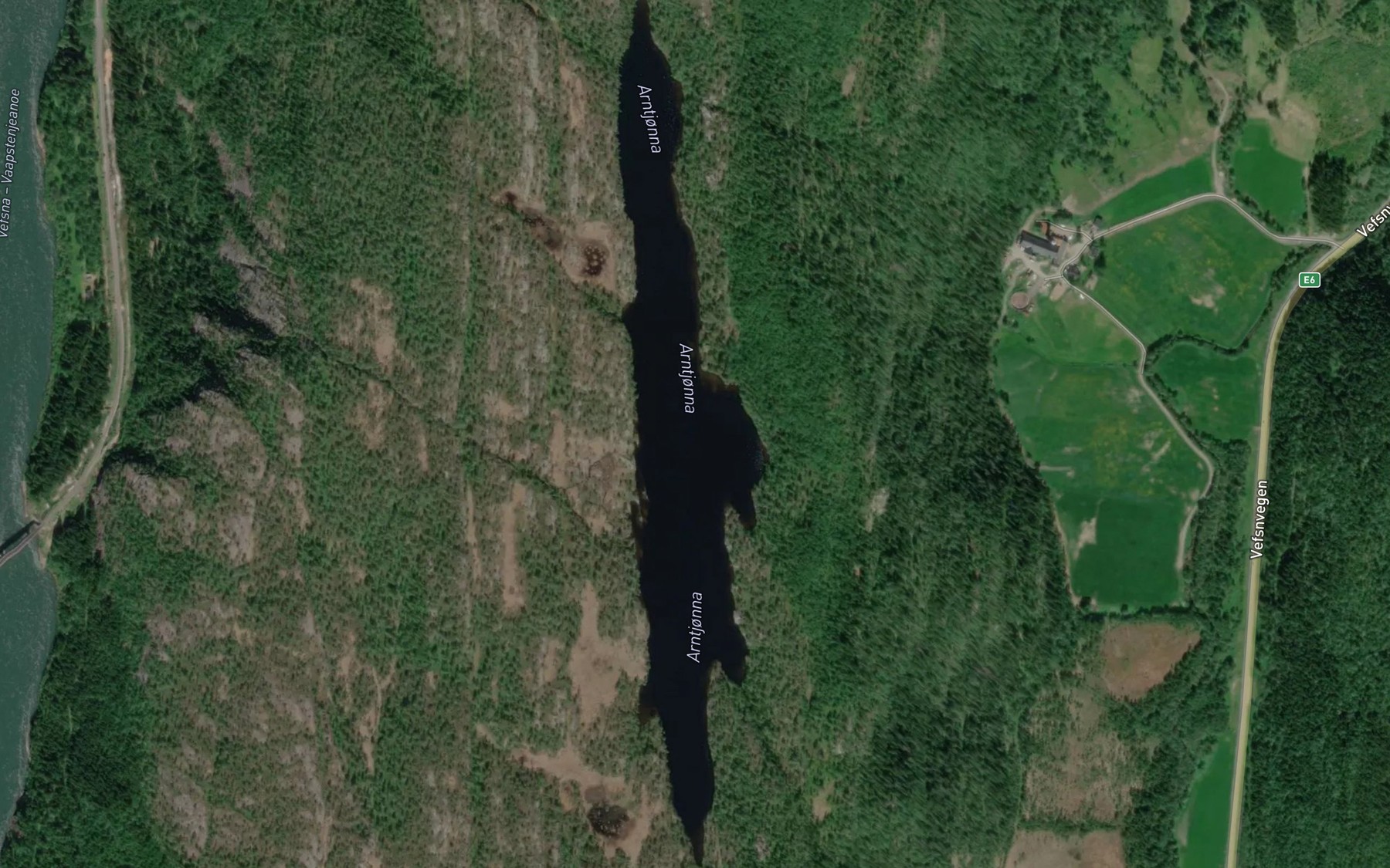 Satellite map of the Arntjorna
