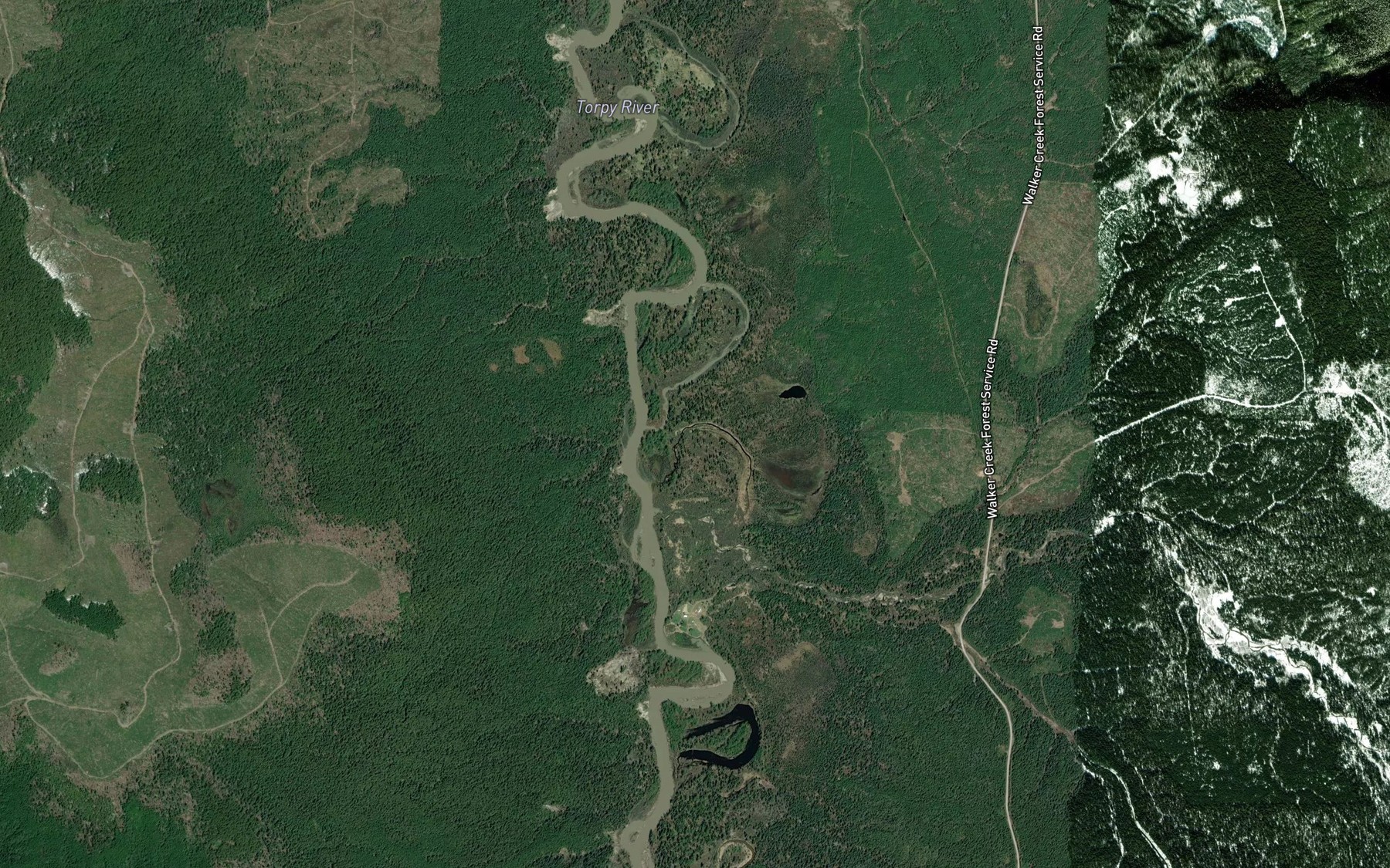 Satellite map of the Humbug Creek