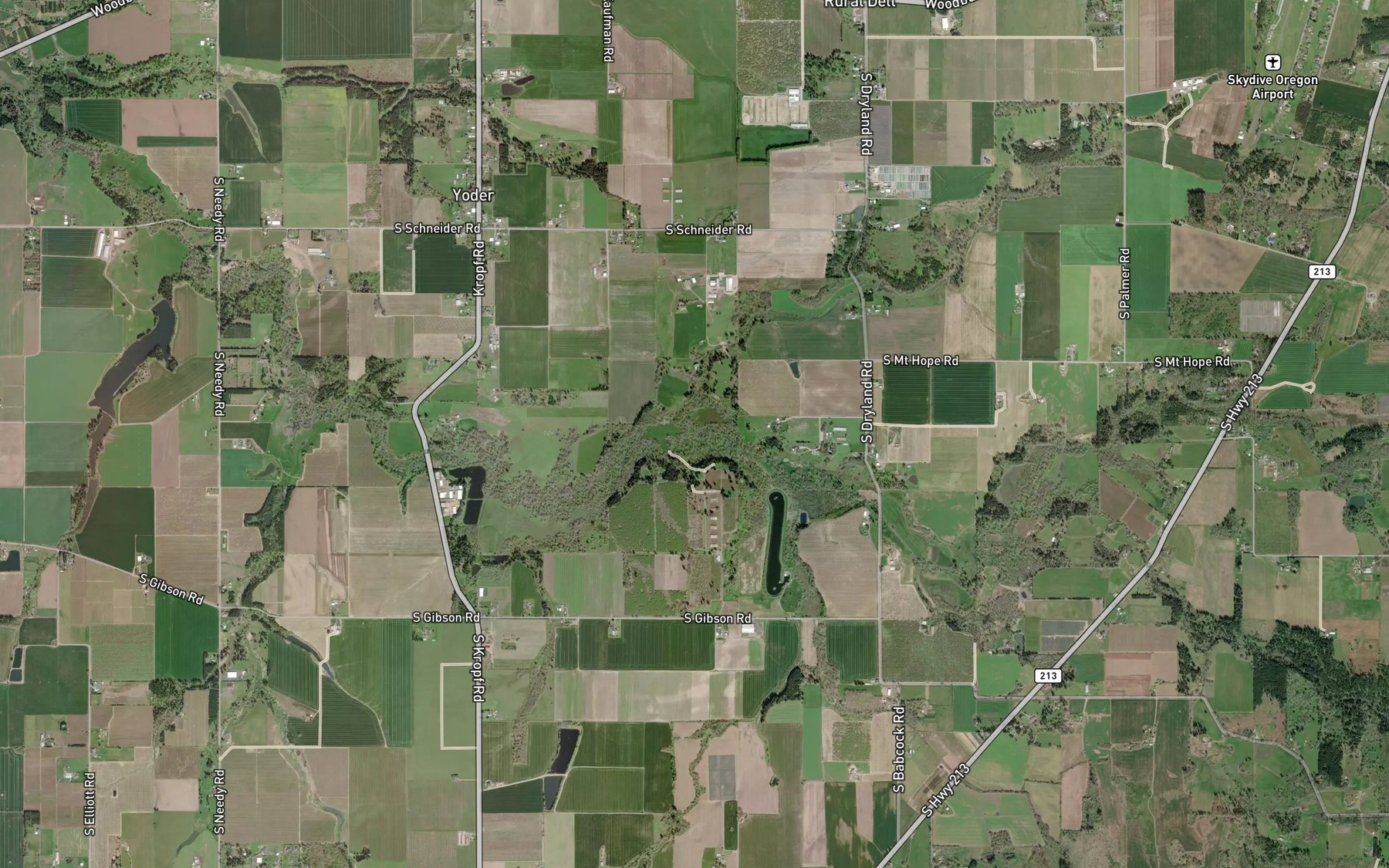 Satellite map of the Kaiser Creek