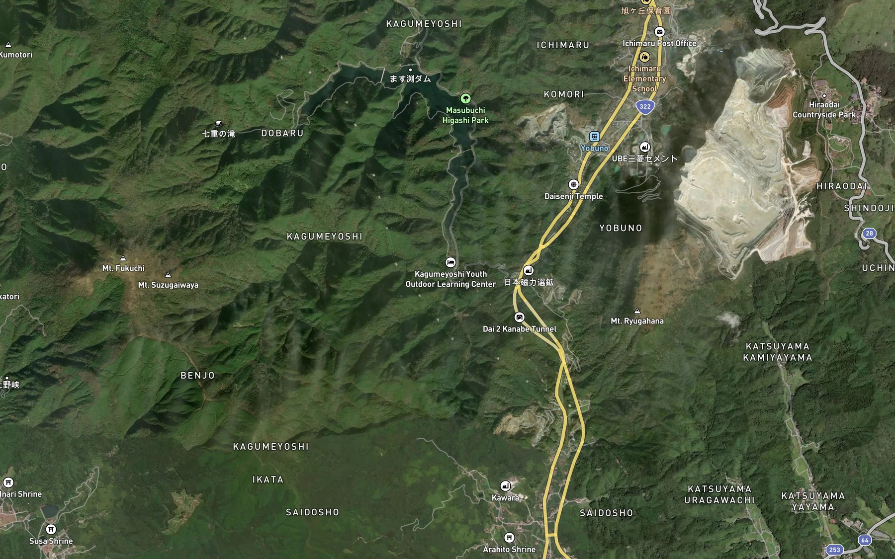 Satellite map of the Yamanokami Gawa
