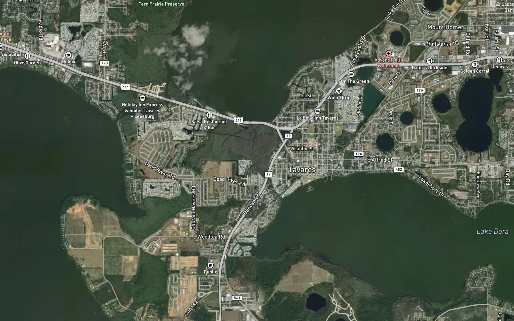 Satellite map of the Dora Canal