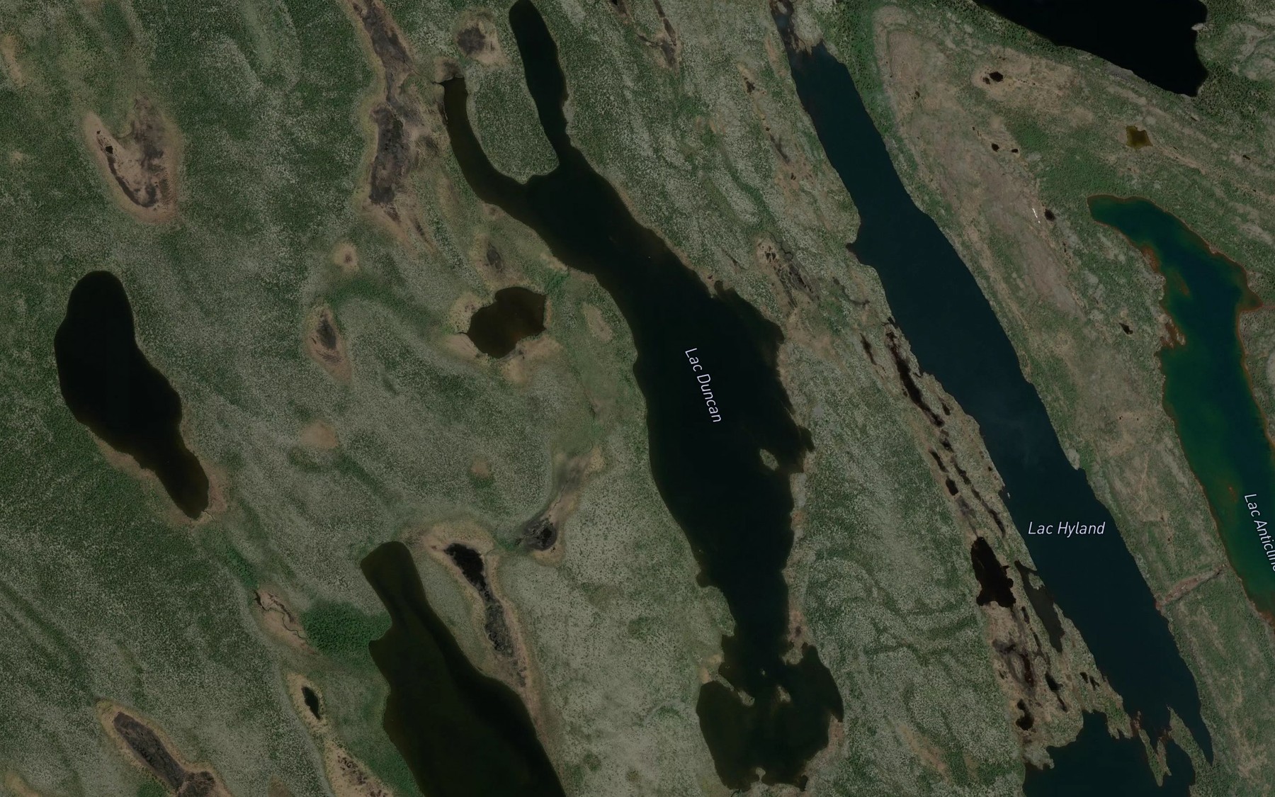 Satellite map of the Lac Duncan
