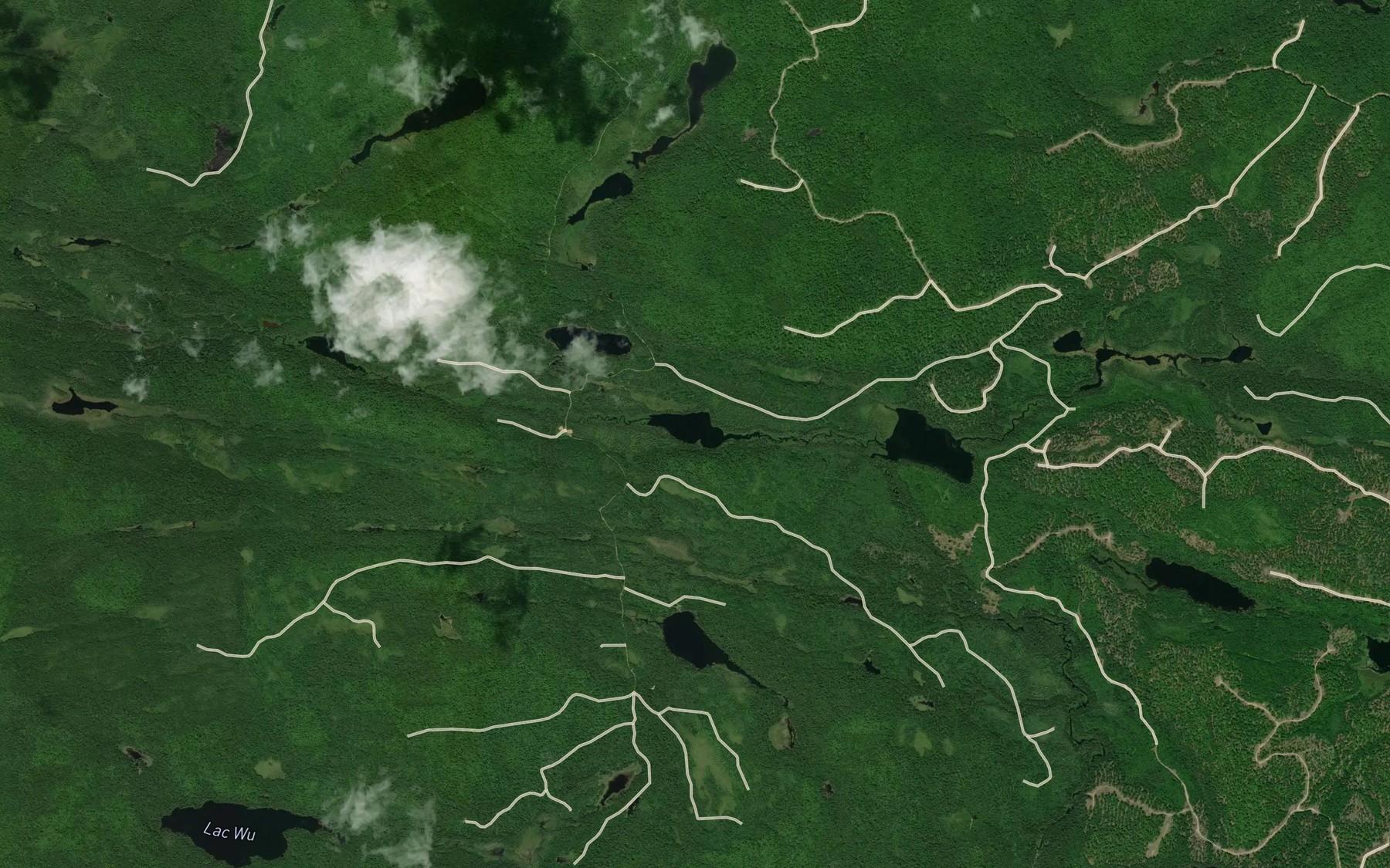 Satellite map of the Lac Poirier