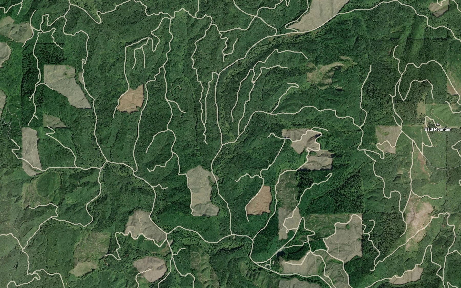 Satellite map of the Boulder Creek