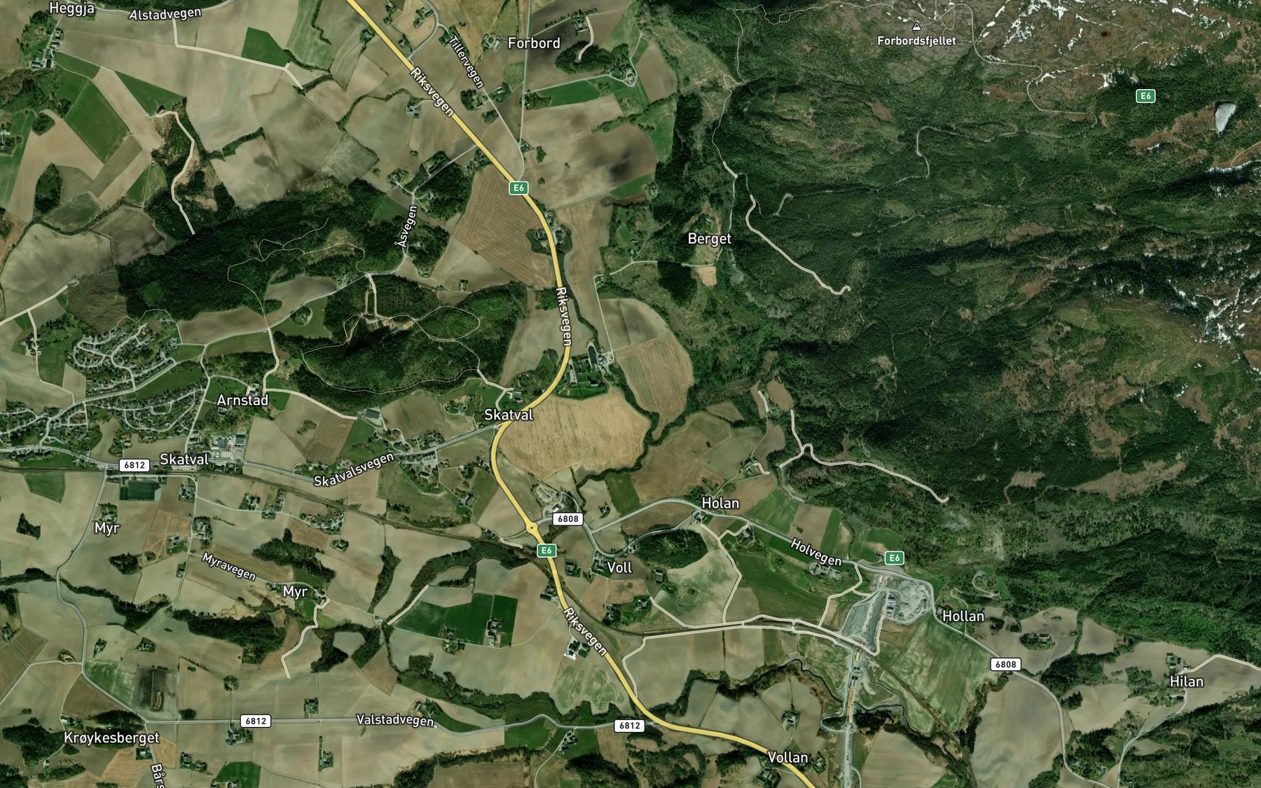 Satellite map of the Skatvalsbekken