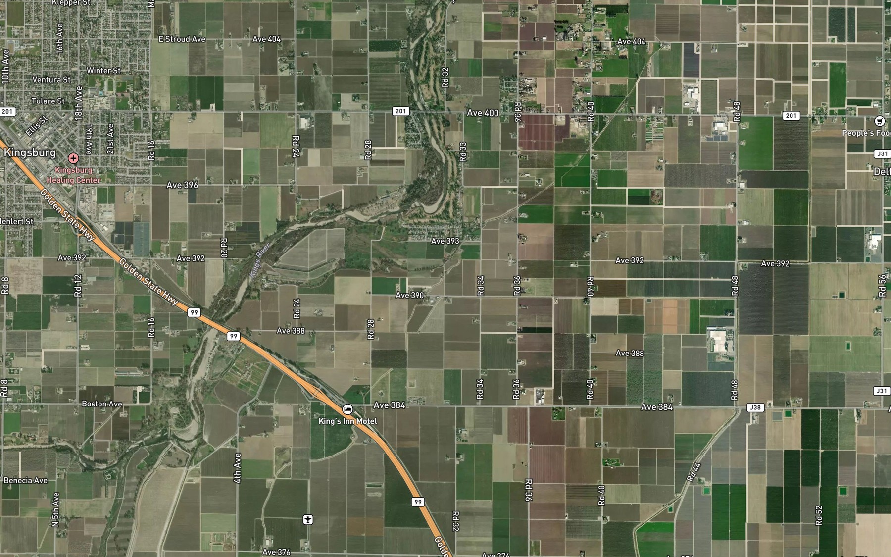 Satellite map of the Caesar Ditch