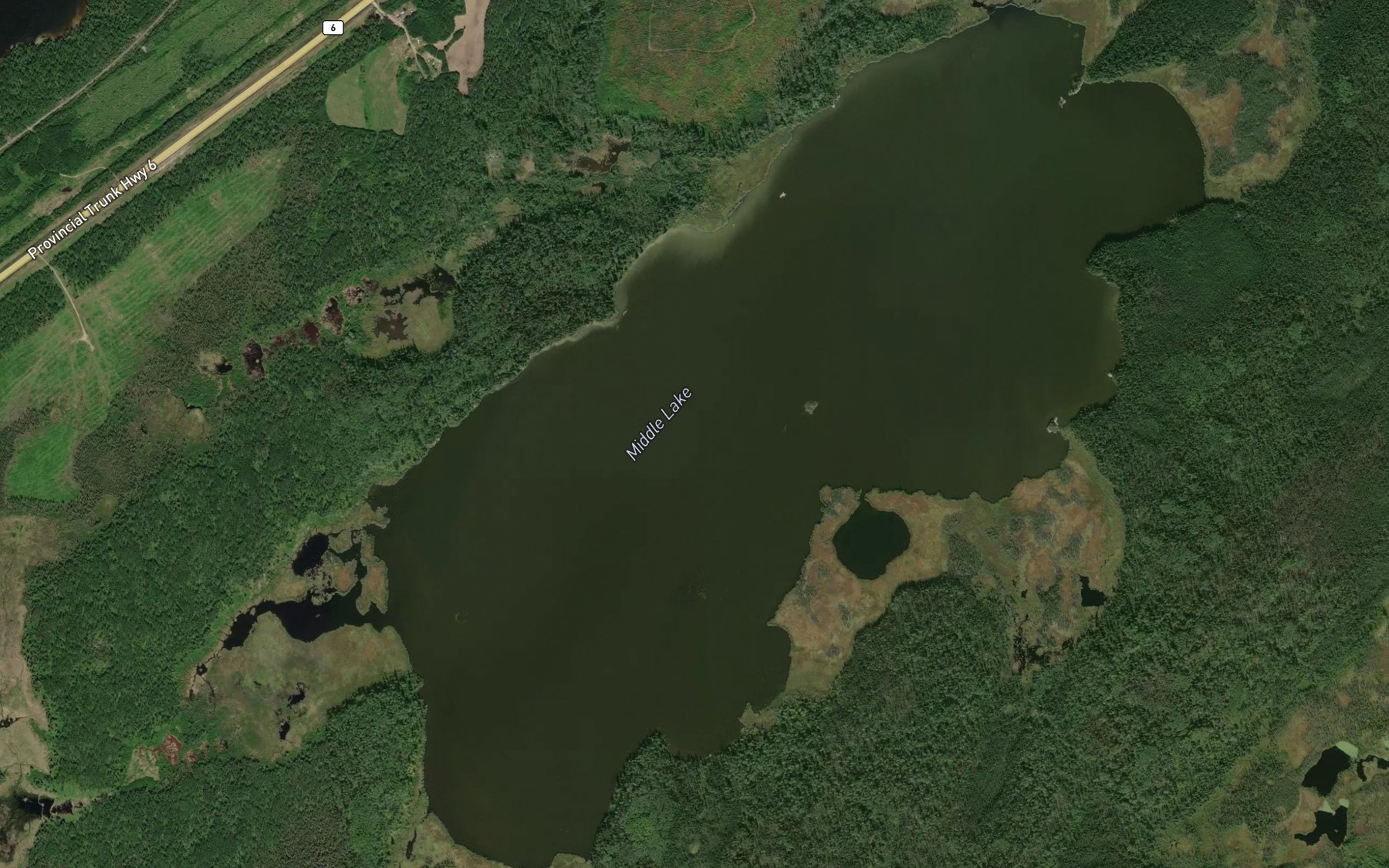 Satellite map of the Middle Lake