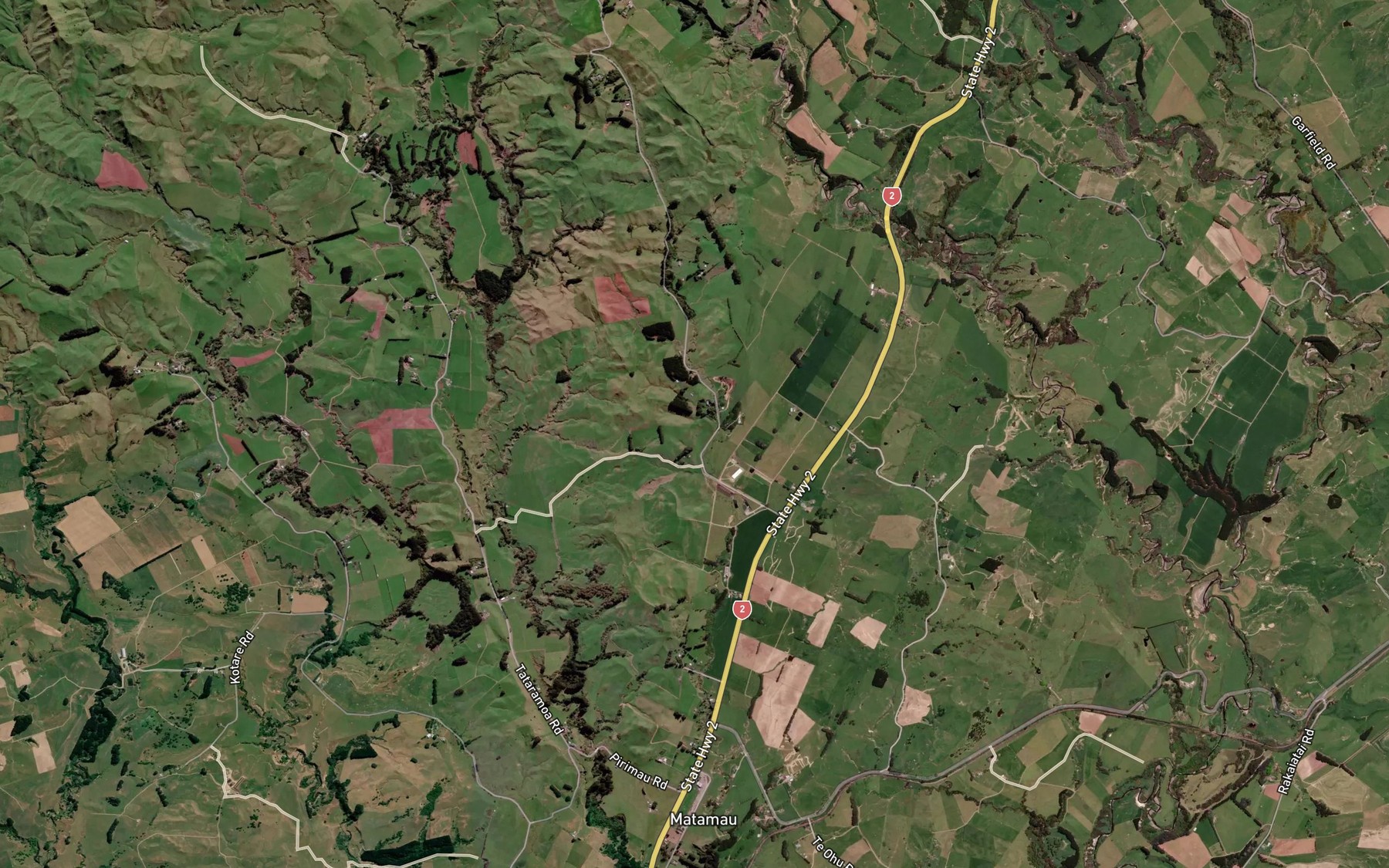 Satellite map of the Matamau Stream