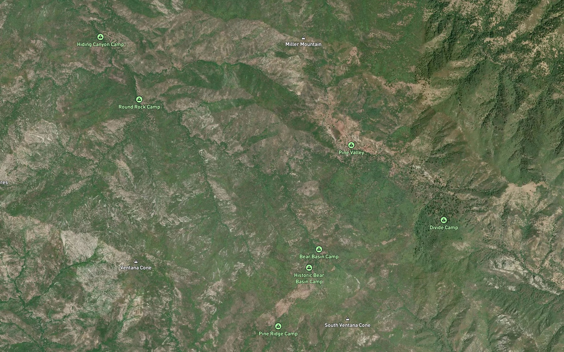 Satellite map of the Bear Basin Creek