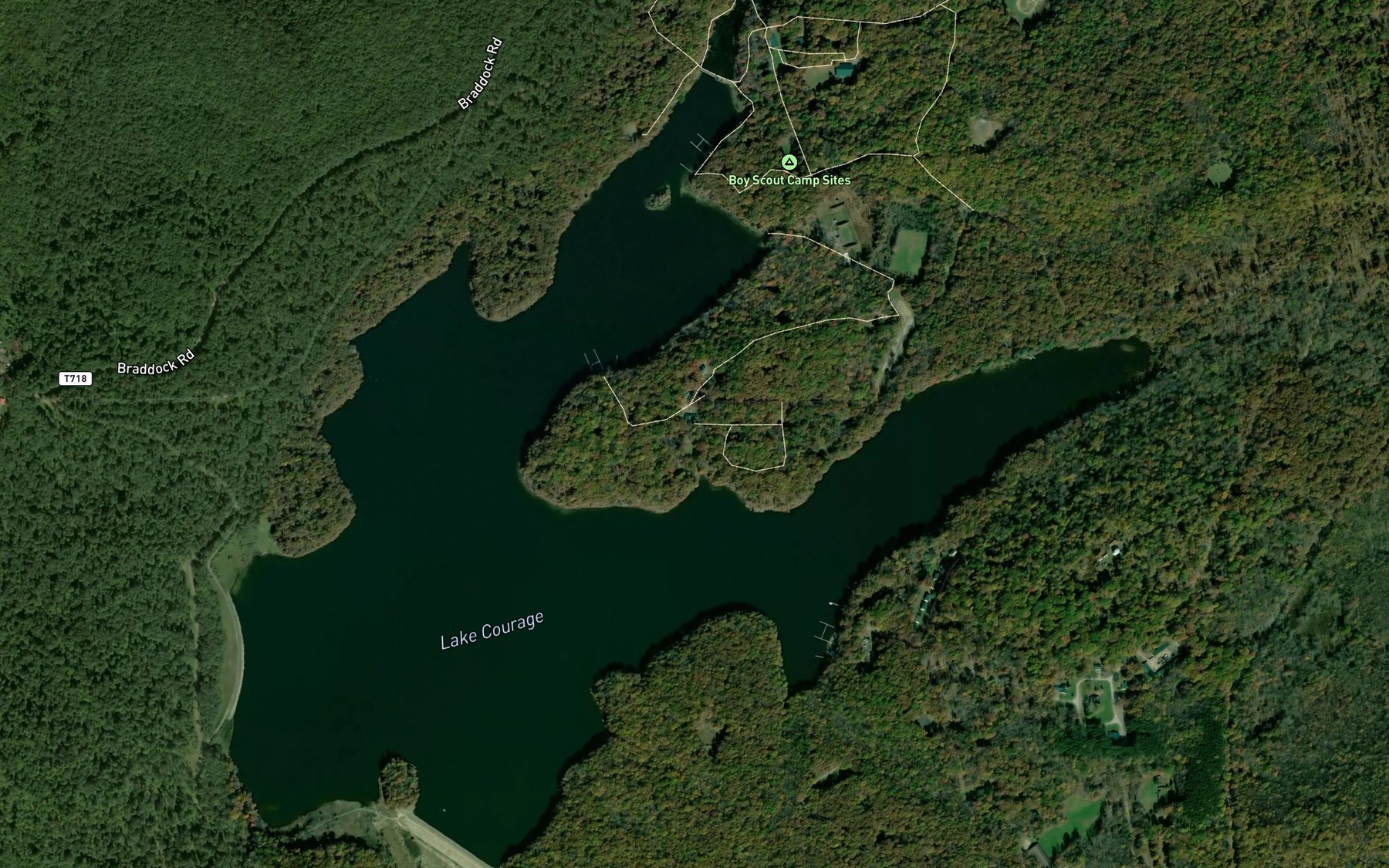 Satellite map of the Heritage Lake
