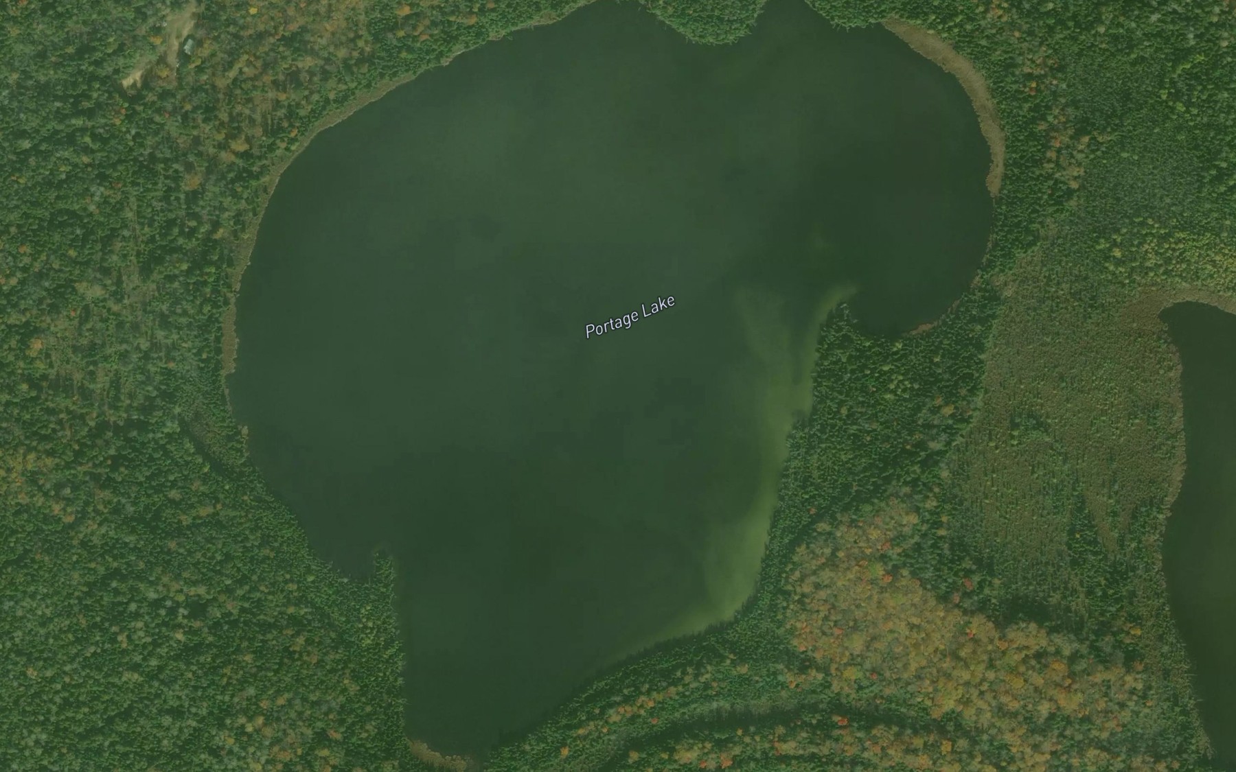 Satellite map of the Portage Lake