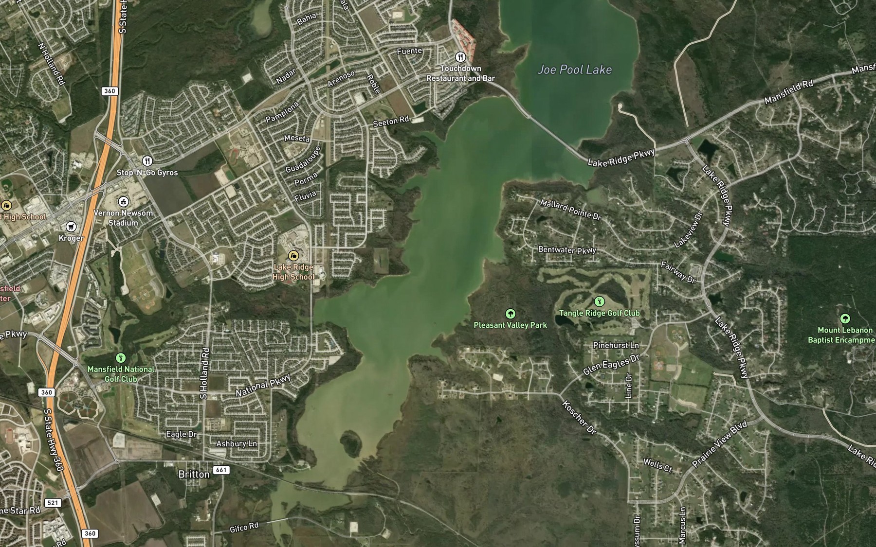 Satellite map of the Low Branch