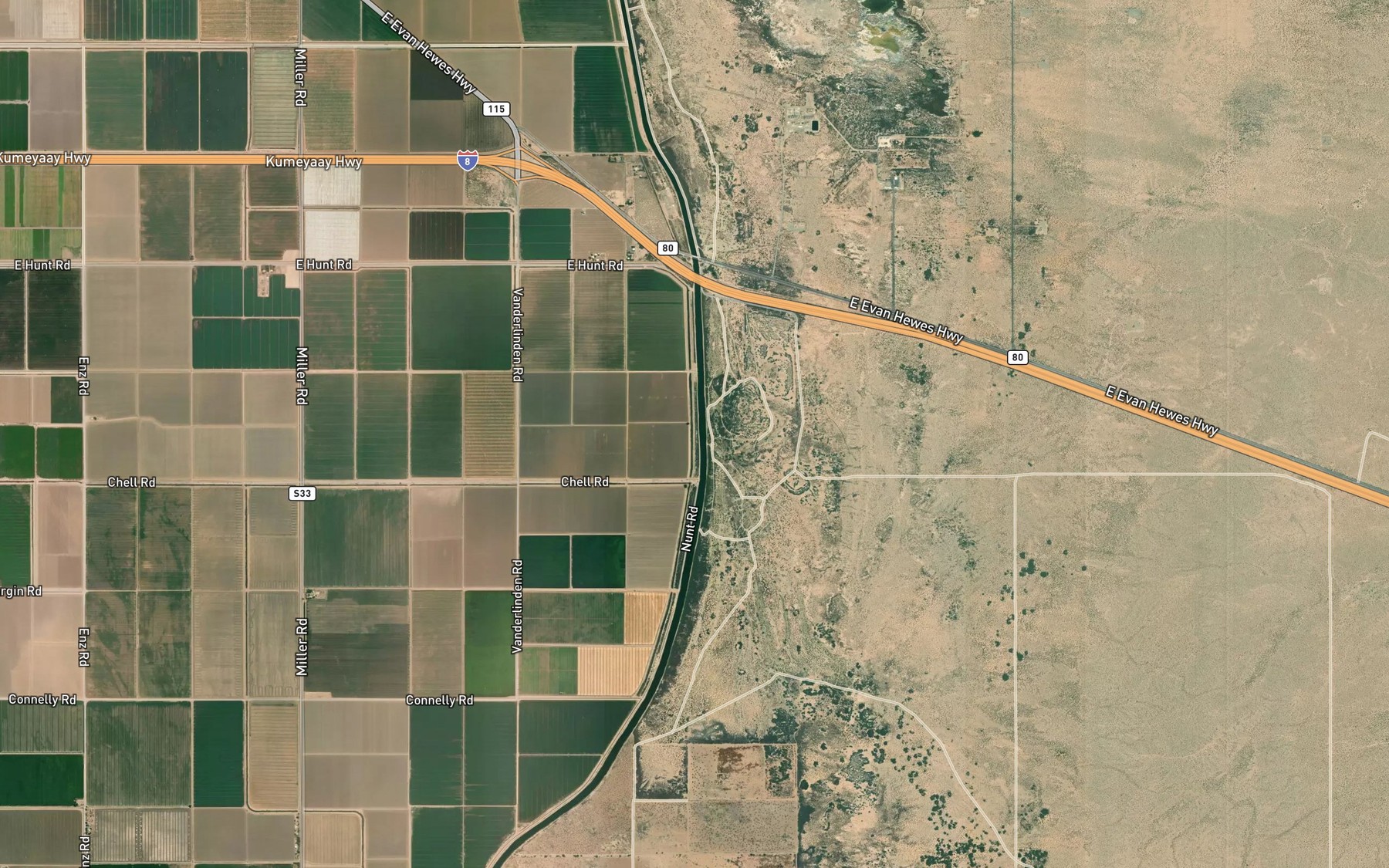 Satellite map of the Verde Drain Two D