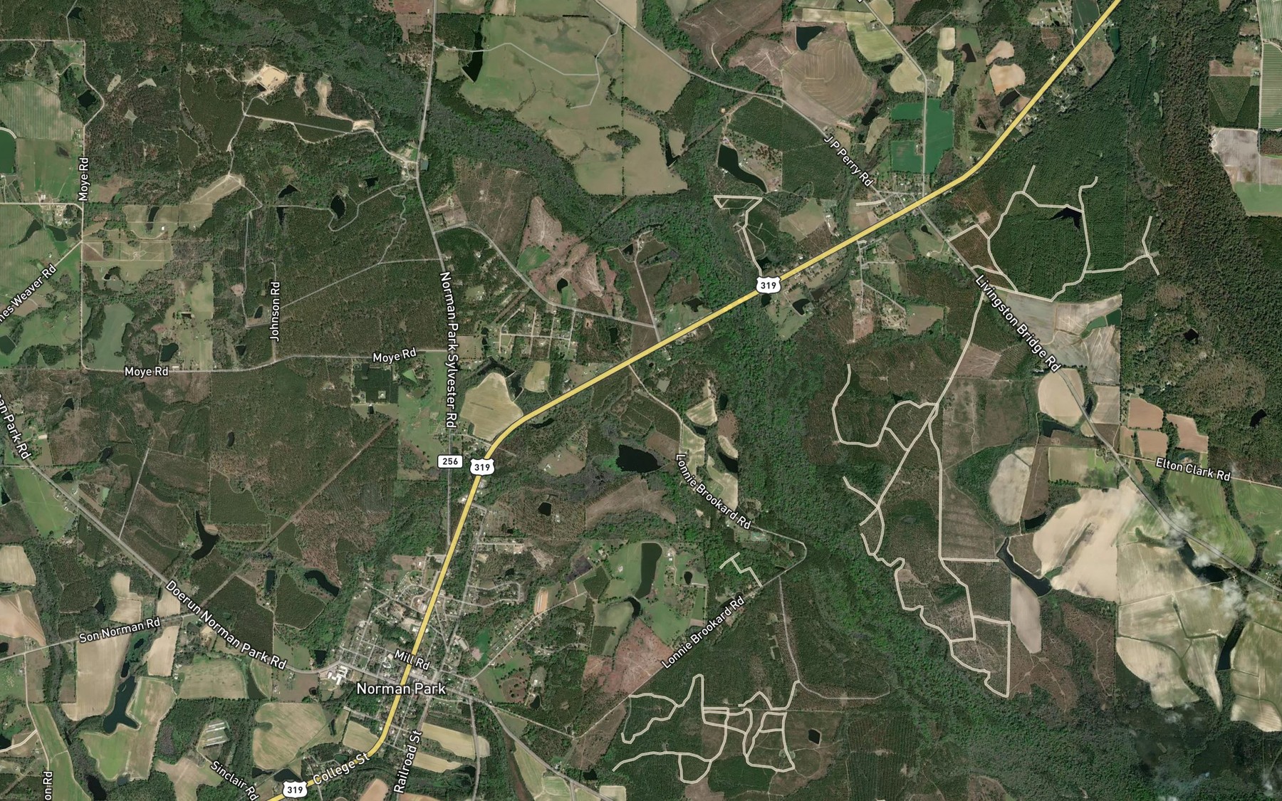 Satellite map of the Hall Lake