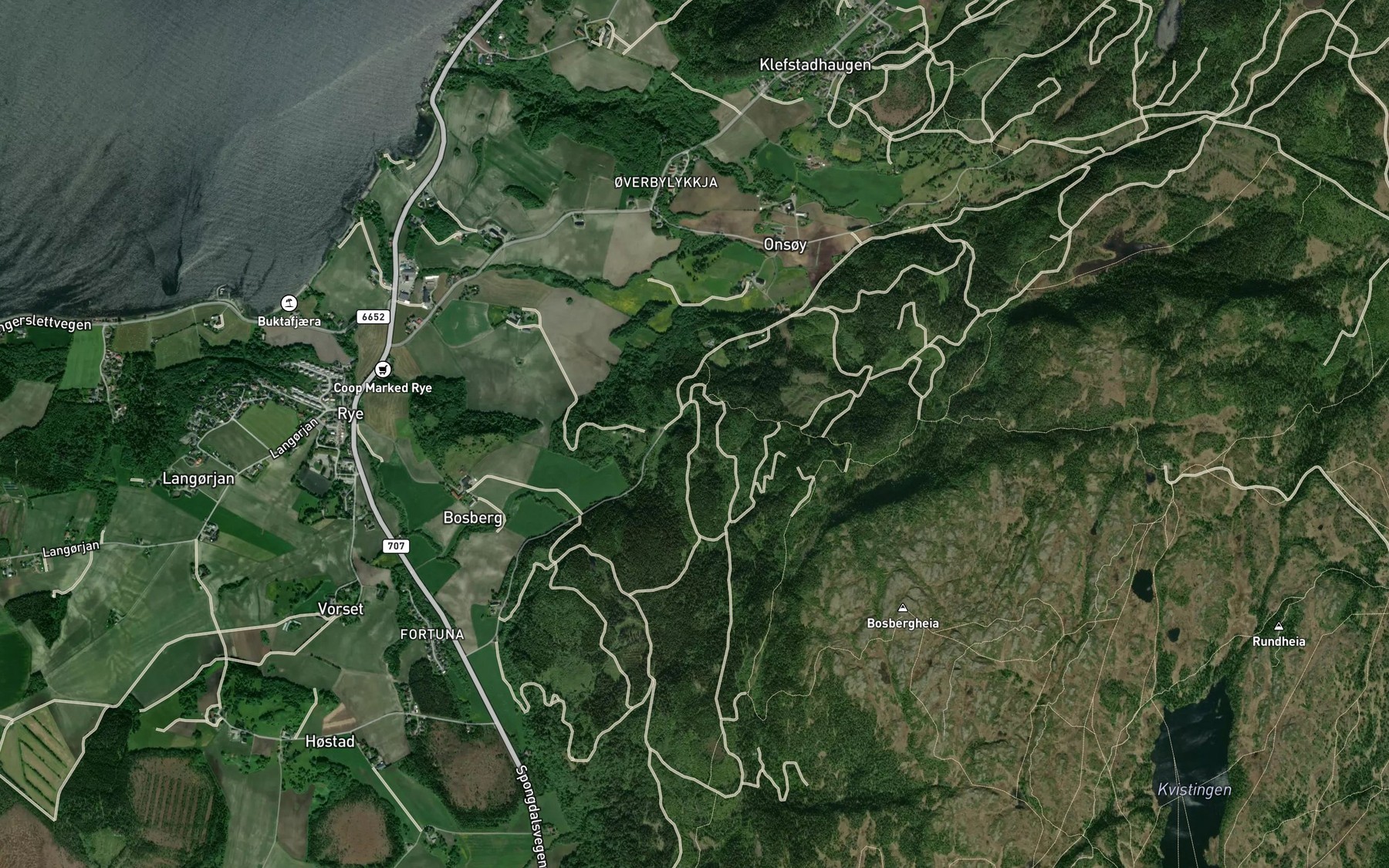 Satellite map of the Holmsbekken