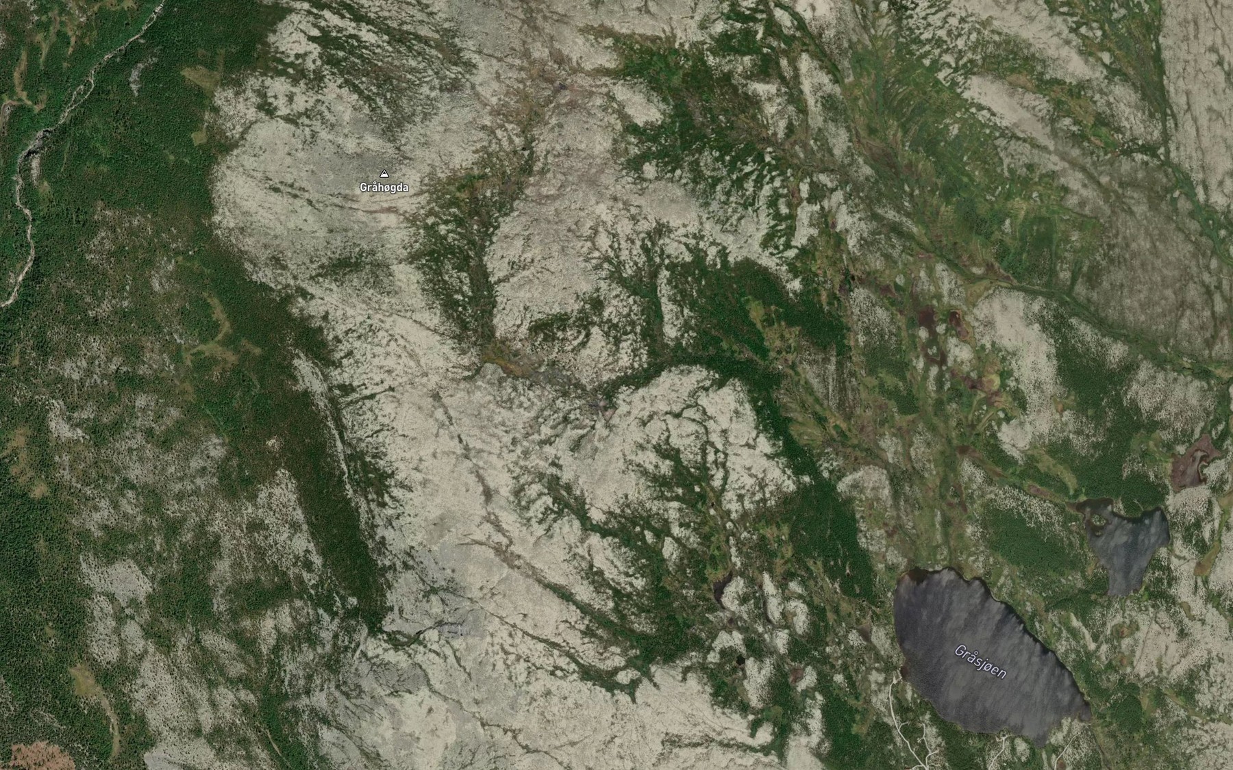 Satellite map of the Smabekken