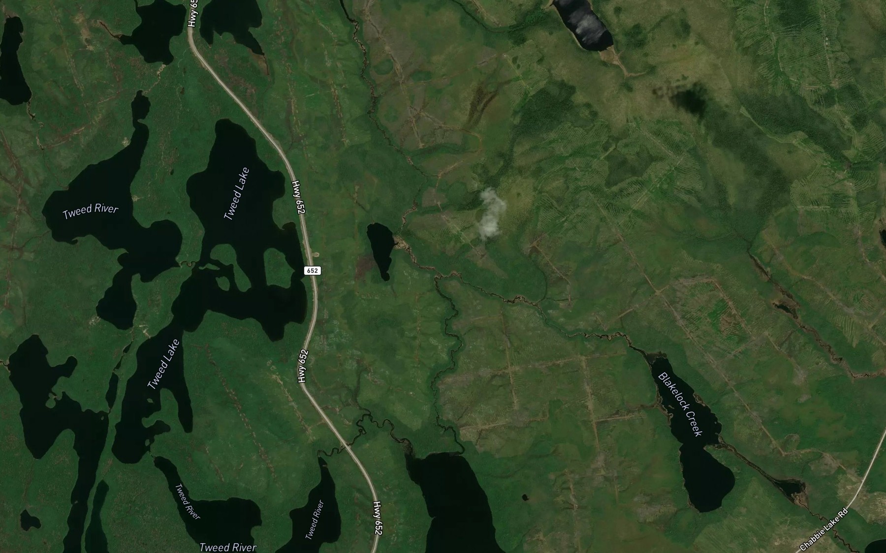 Satellite map of the Blakelock Creek