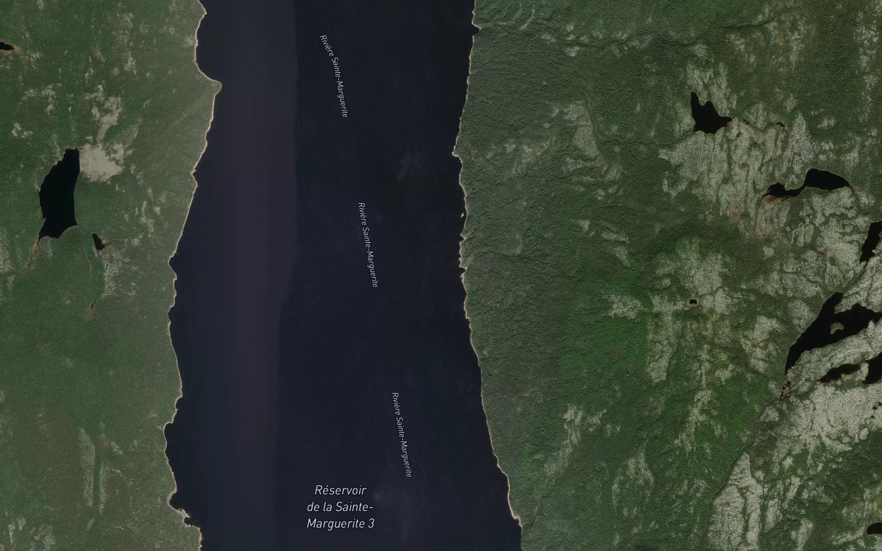 Satellite map of the Riviere Kausseshkau
